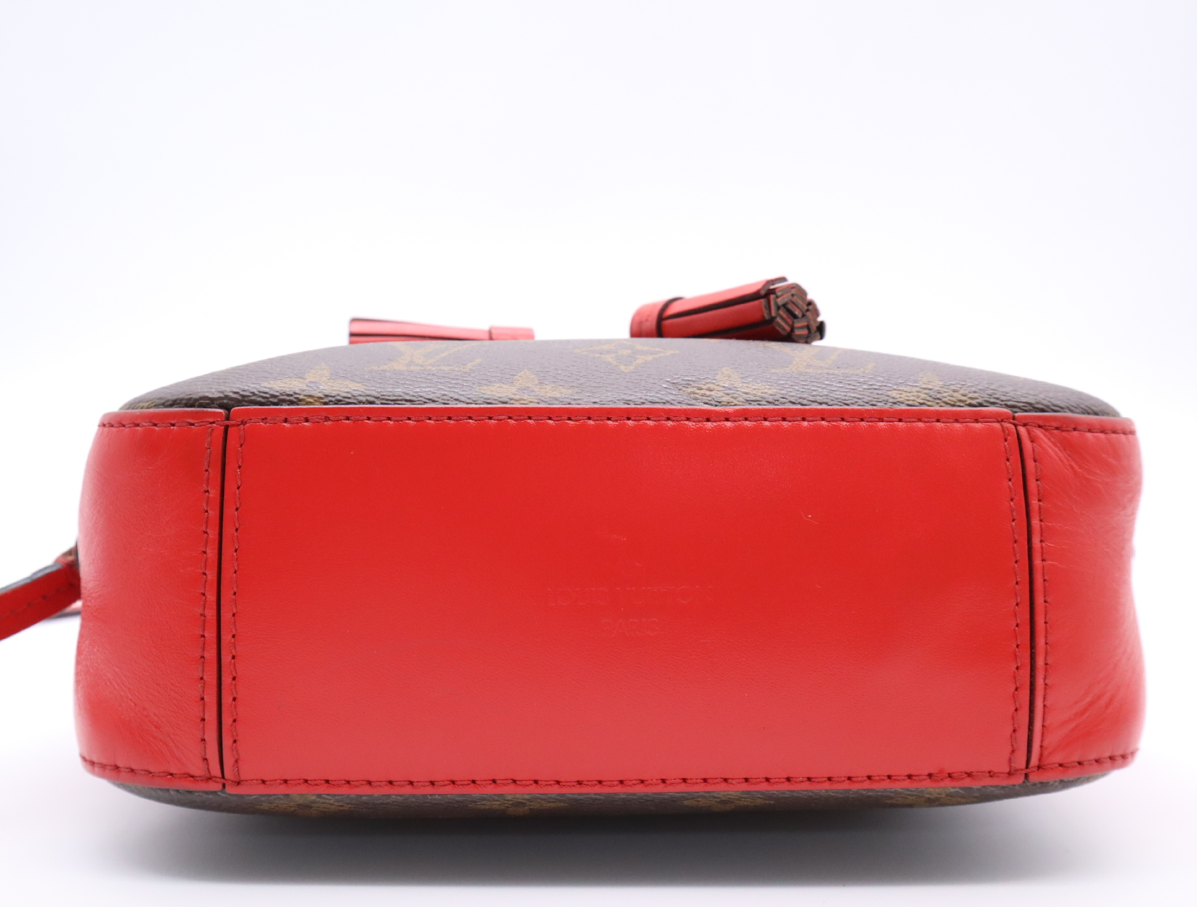 M43556 Monogram Saint-Onge Coquelicot Brown x Red Shoulder Bag — view 4