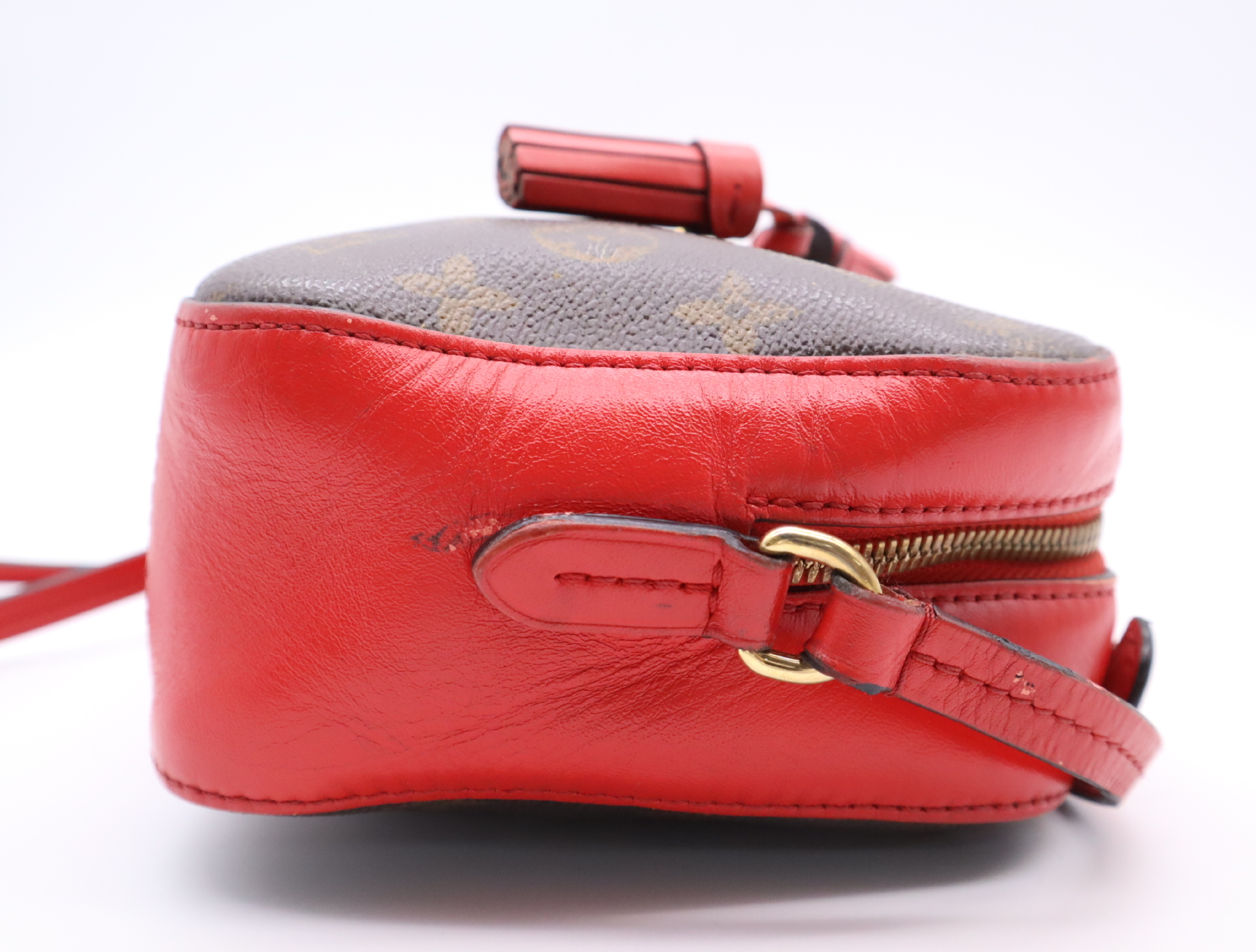 M43556 Monogram Saint-Onge Coquelicot Brown x Red Shoulder Bag — view 5