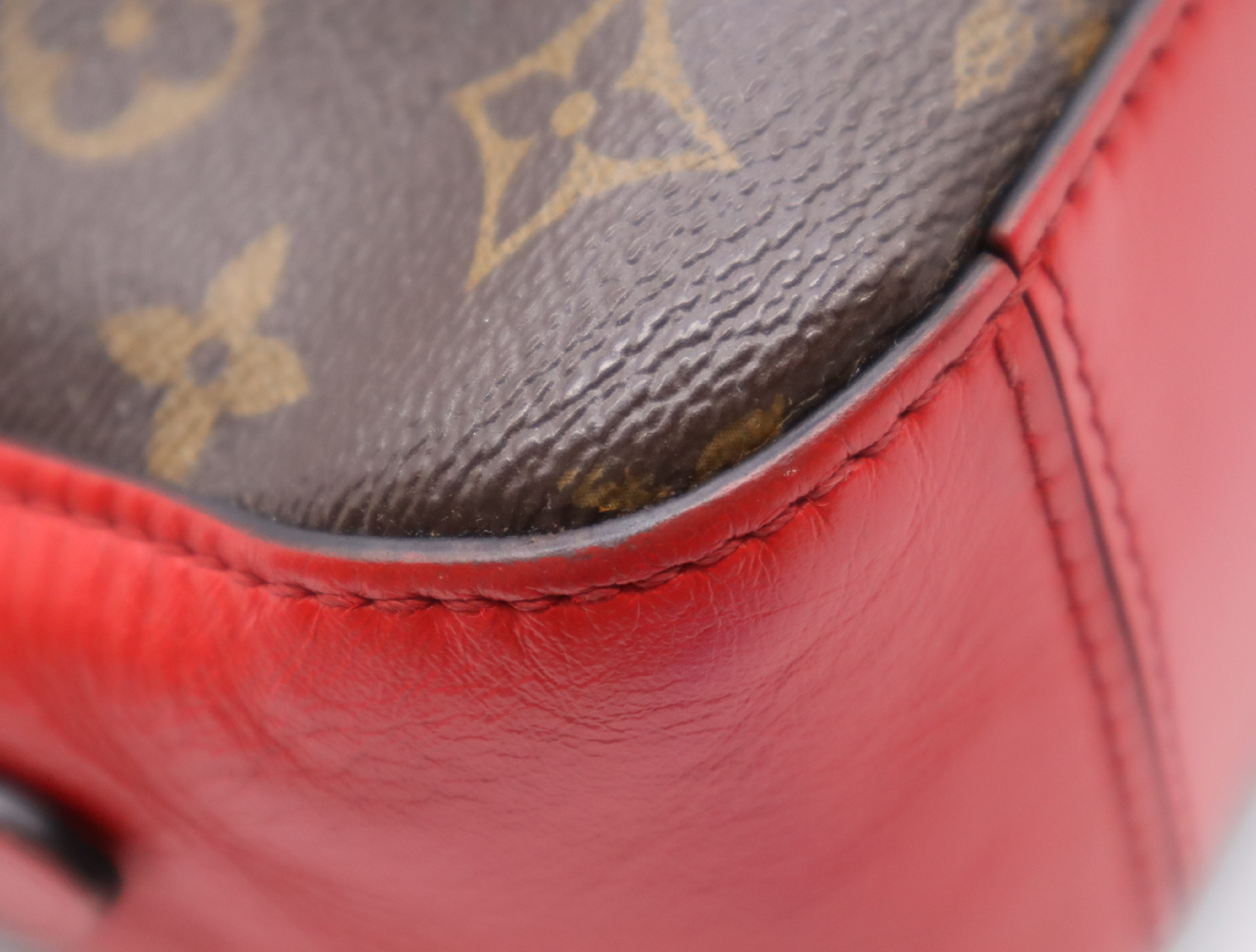 M43556 Monogram Saint-Onge Coquelicot Brown x Red Shoulder Bag — view 6