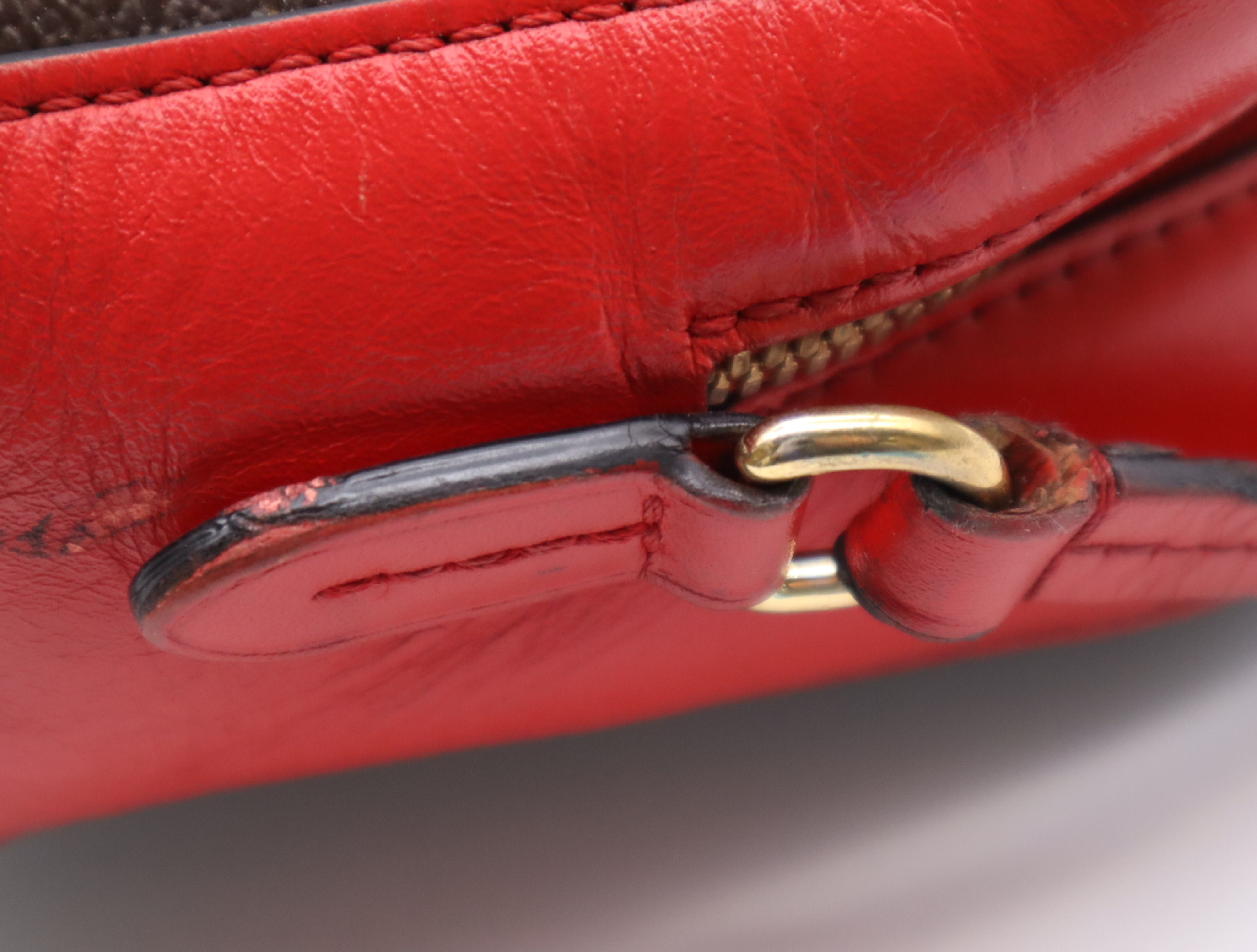 M43556 Monogram Saint-Onge Coquelicot Brown x Red Shoulder Bag — view 8