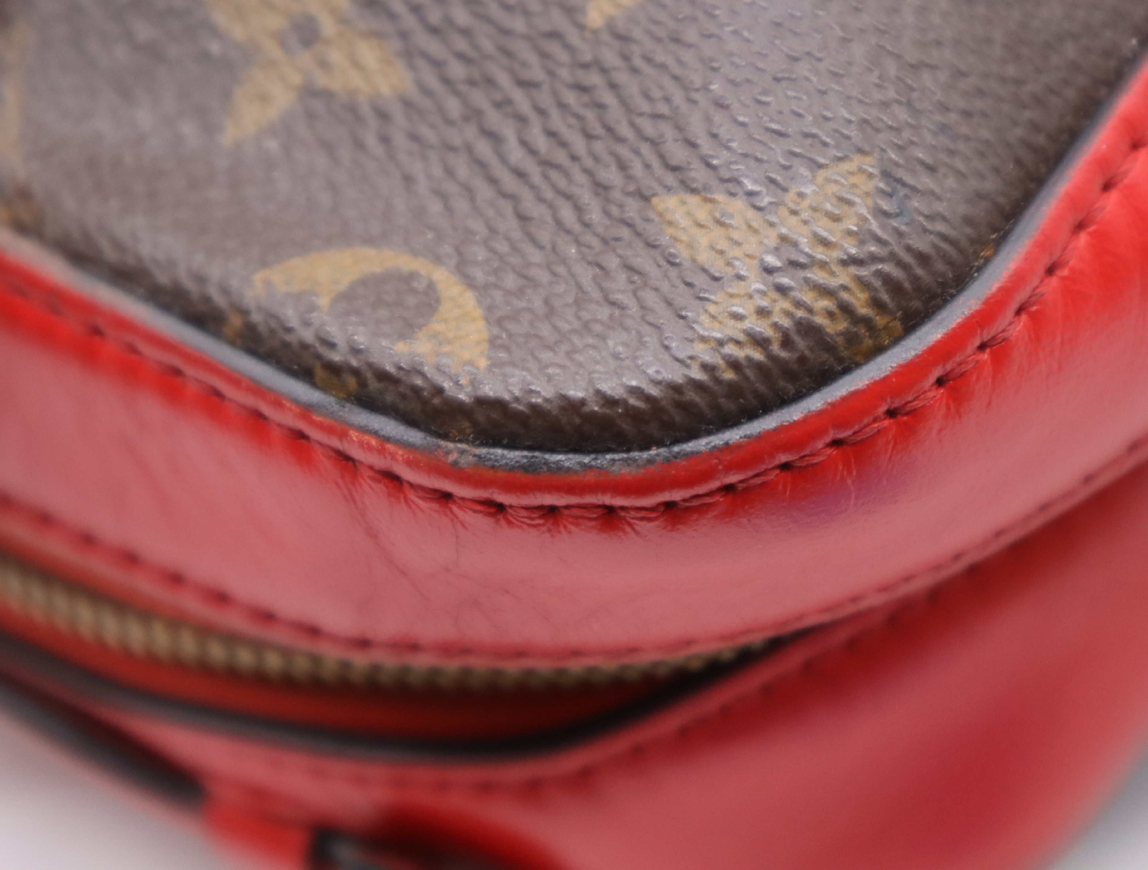M43556 Monogram Saint-Onge Coquelicot Brown x Red Shoulder Bag — view 10