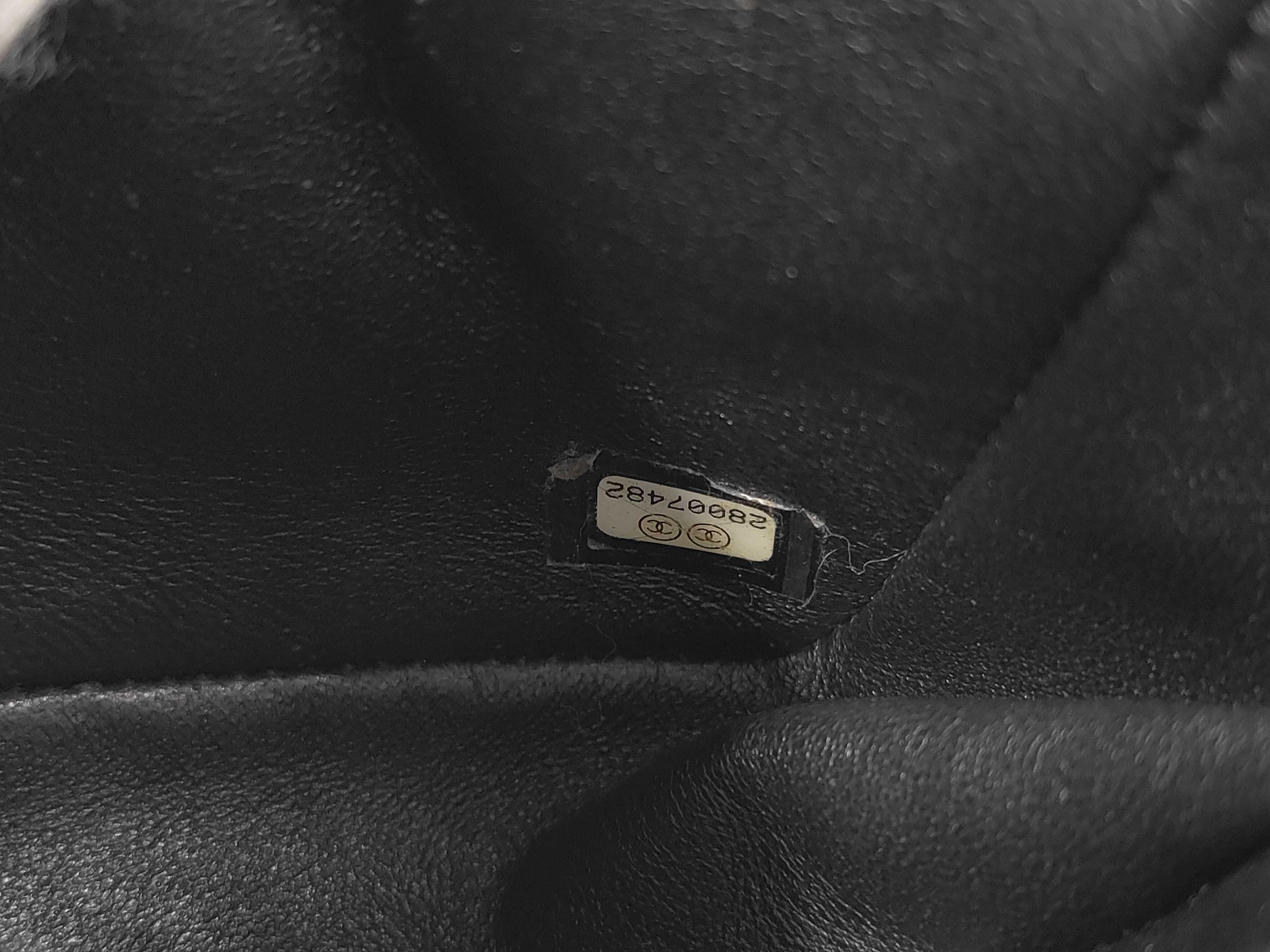 Matelassé 20 V-stitch Chevron Lambskin Gold Hardware Chain Shoulder Bag, Serial Number 28, Black Shoulder Bag — view 11