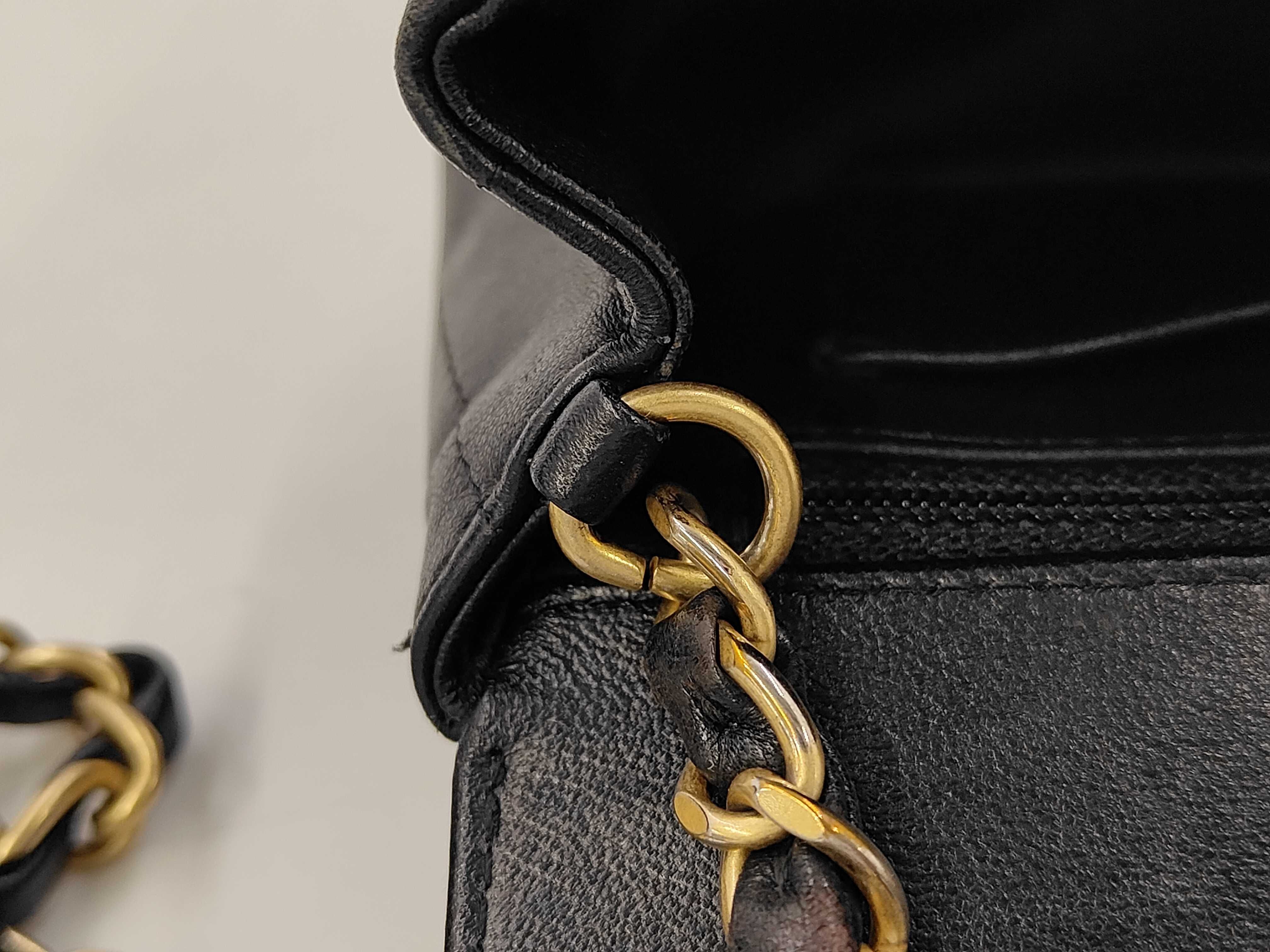 Matelassé 20 V-stitch Chevron Lambskin Gold Hardware Chain Shoulder Bag, Serial Number 28, Black Shoulder Bag — view 12