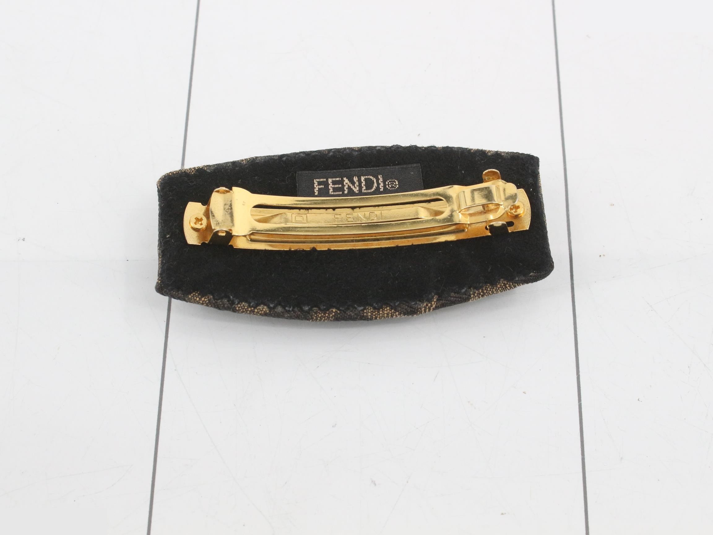 Zucca pattern barrette, brown — view 2