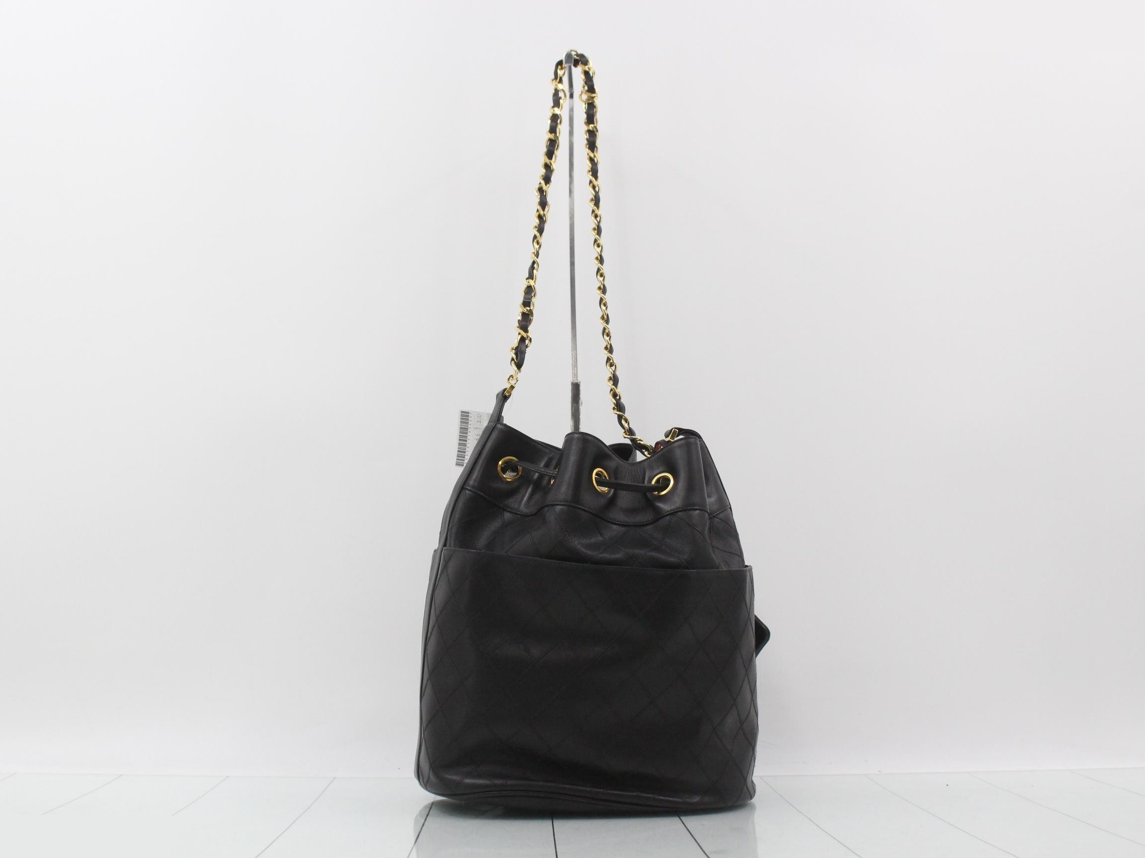 Picolore Lambskin Chain Shoulder Bag with Drawstring, Coco Mark, and Pouch (Unit #1) — view 2