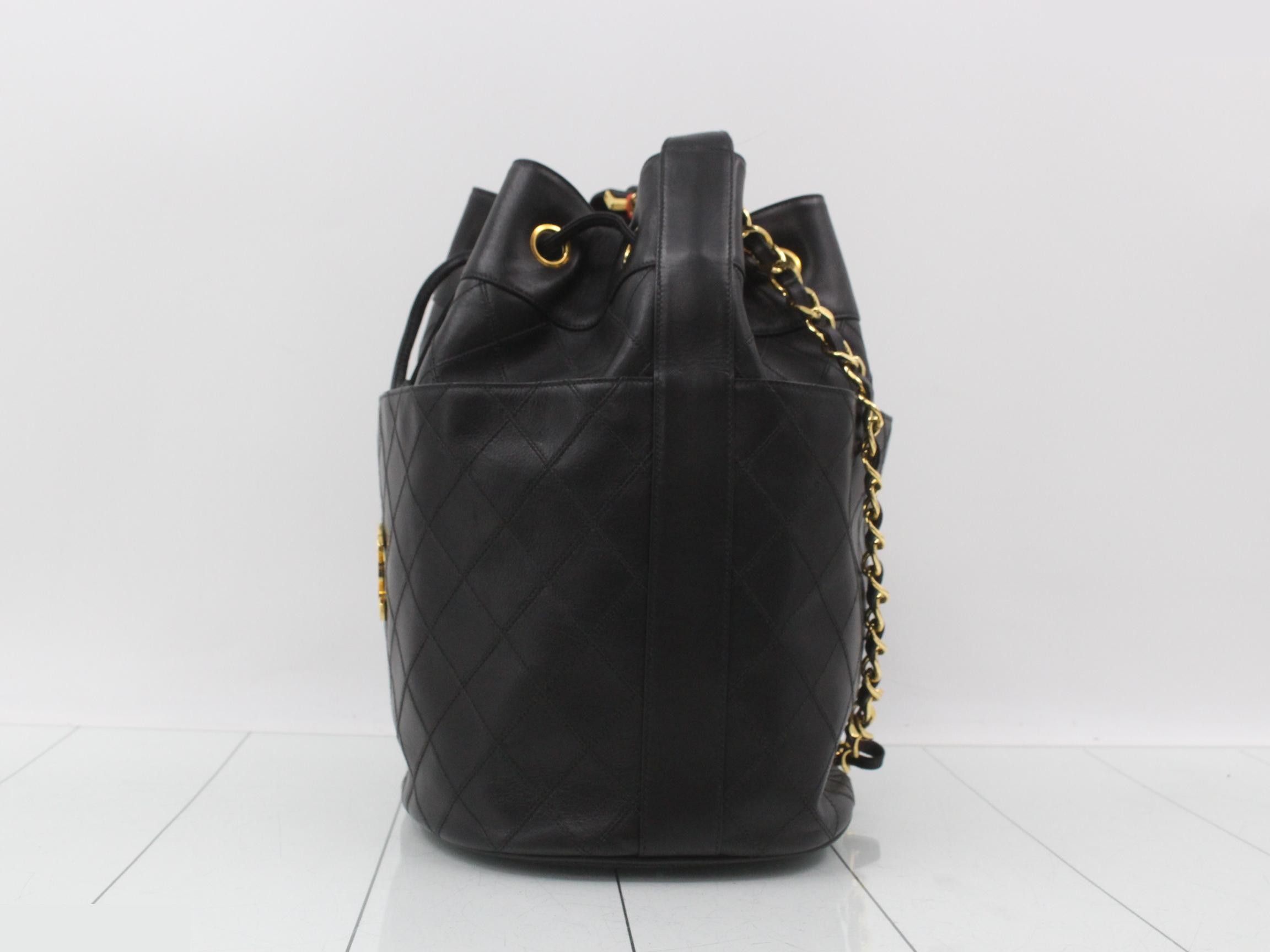 Picolore Lambskin Chain Shoulder Bag with Drawstring, Coco Mark, and Pouch (Unit #1) — view 3