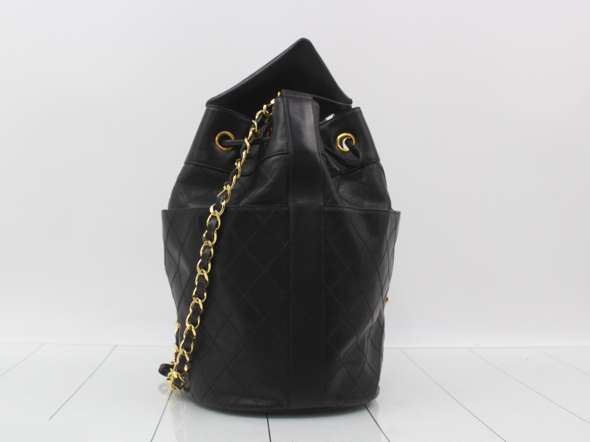 Picolore Lambskin Chain Shoulder Bag with Drawstring, Coco Mark, and Pouch (Unit #1) — view 4
