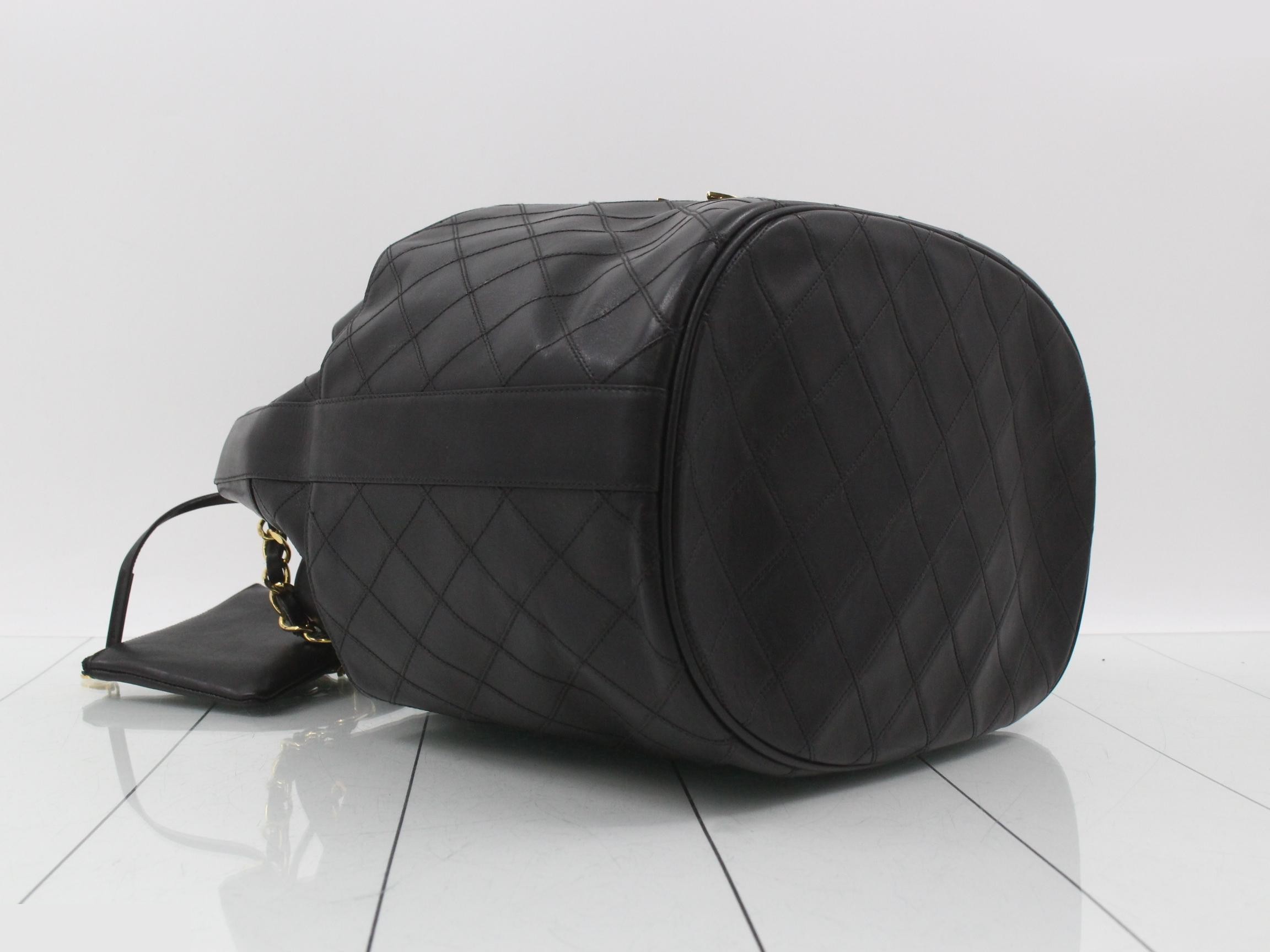 Picolore Lambskin Chain Shoulder Bag with Drawstring, Coco Mark, and Pouch (Unit #1) — view 5