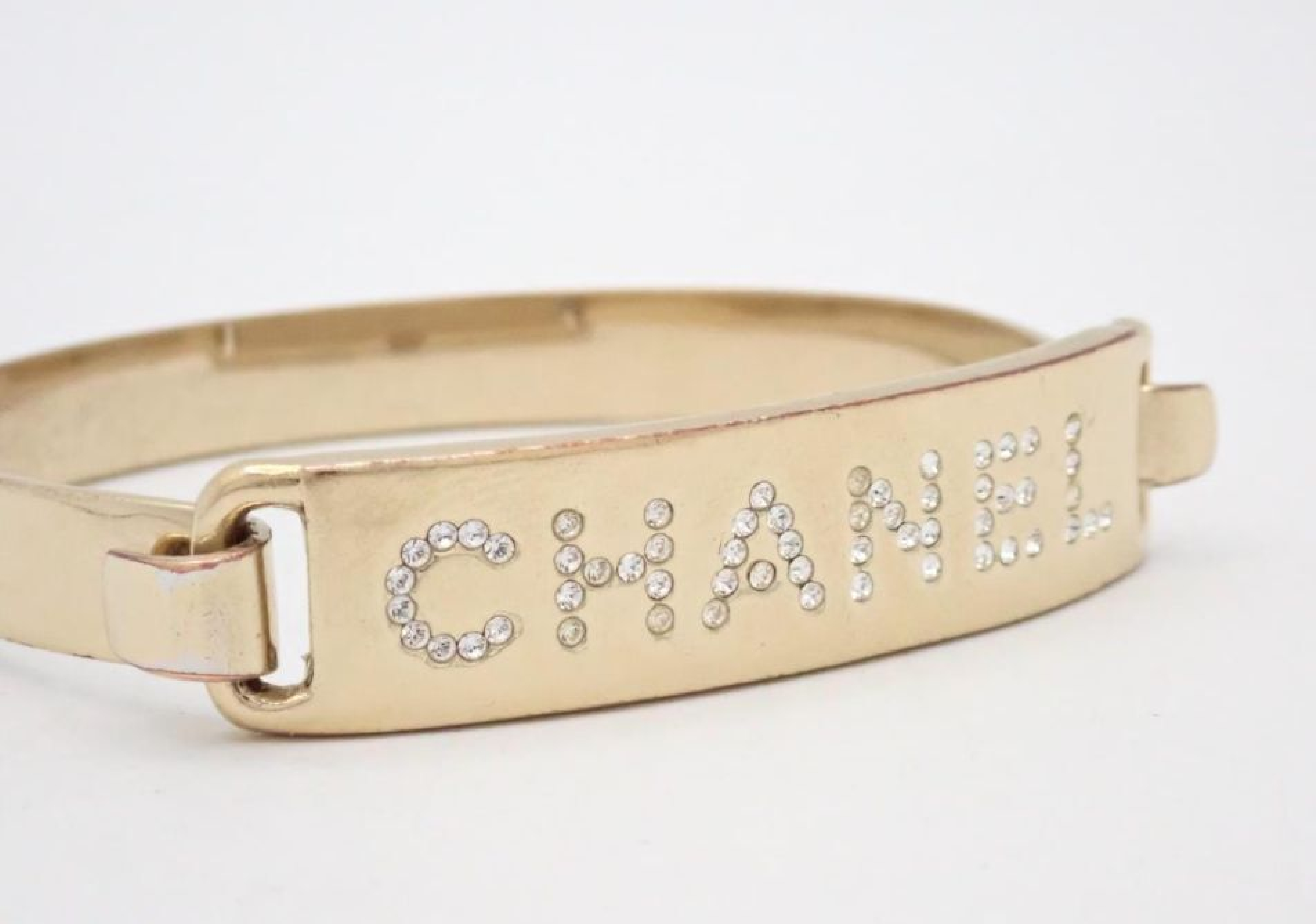 Rhinestone Gold Bangle Bracelet (with comments) — view 3