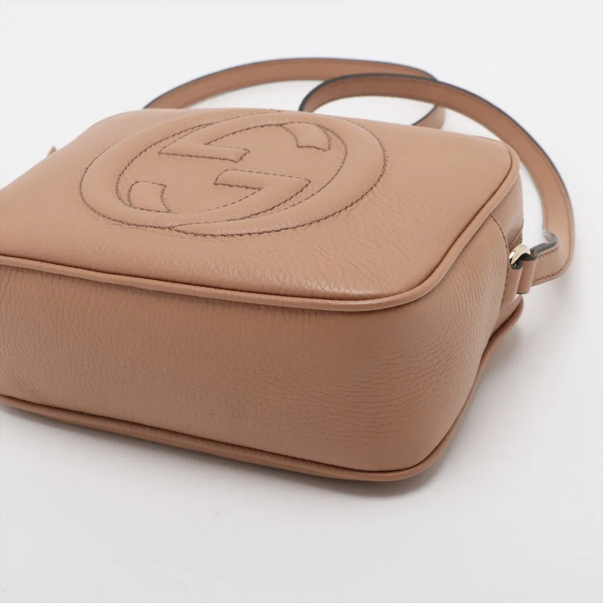 Soho Leather Shoulder Bag Beige 722319 Outlet Mark — view 3