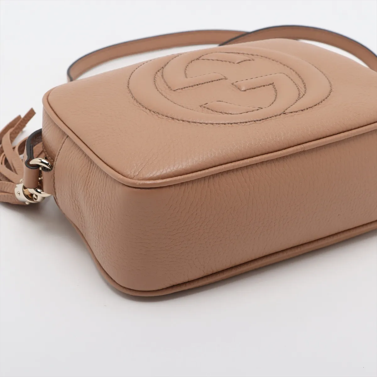 Soho Leather Shoulder Bag Beige 722319 Outlet Mark — view 4