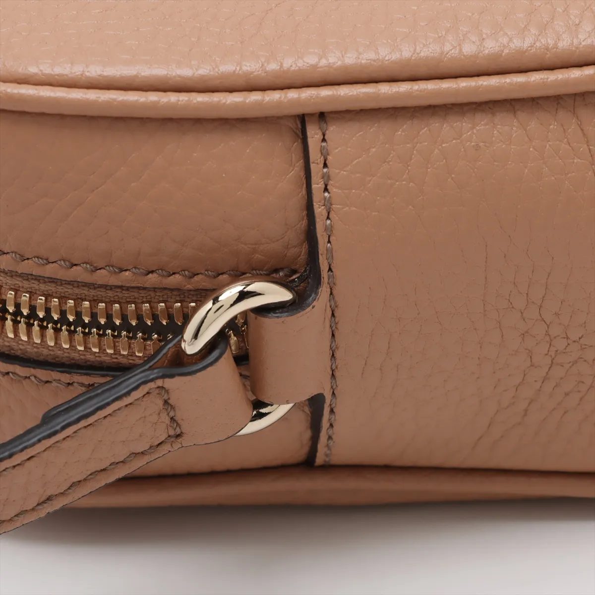 Soho Leather Shoulder Bag Beige 722319 Outlet Mark — view 10