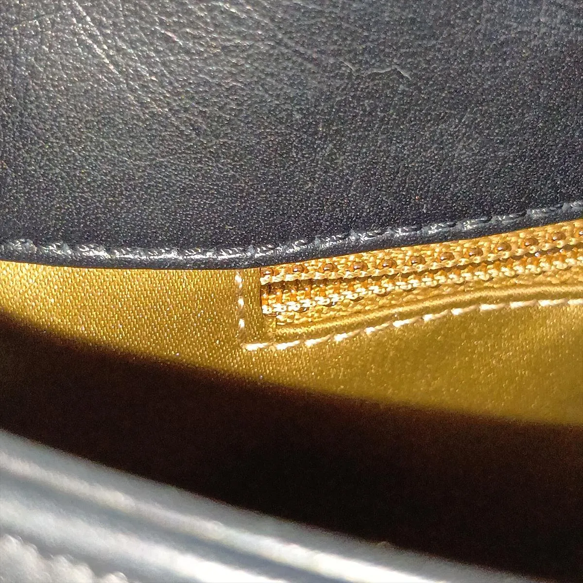 2.55 Lambskin Single Flap Double Chain Bag, Black x White, Gold Hardware, 15916568, Serial Number 15 — view 11