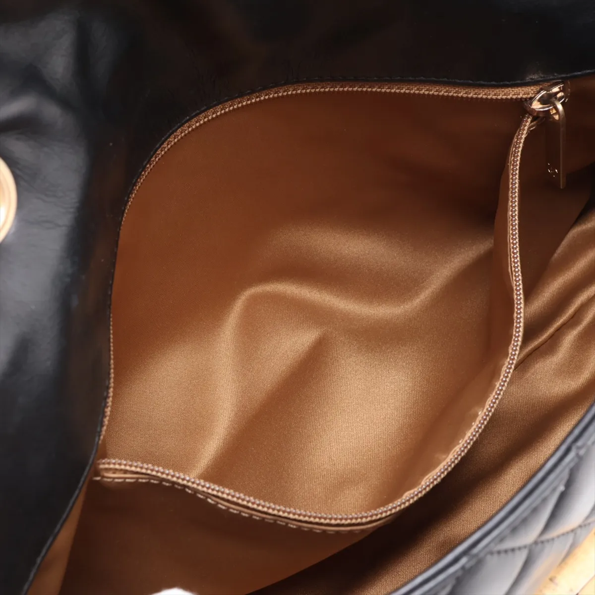 2.55 Lambskin Single Flap Double Chain Bag, Black x White, Gold Hardware, 15916568, Serial Number 15 — view 8