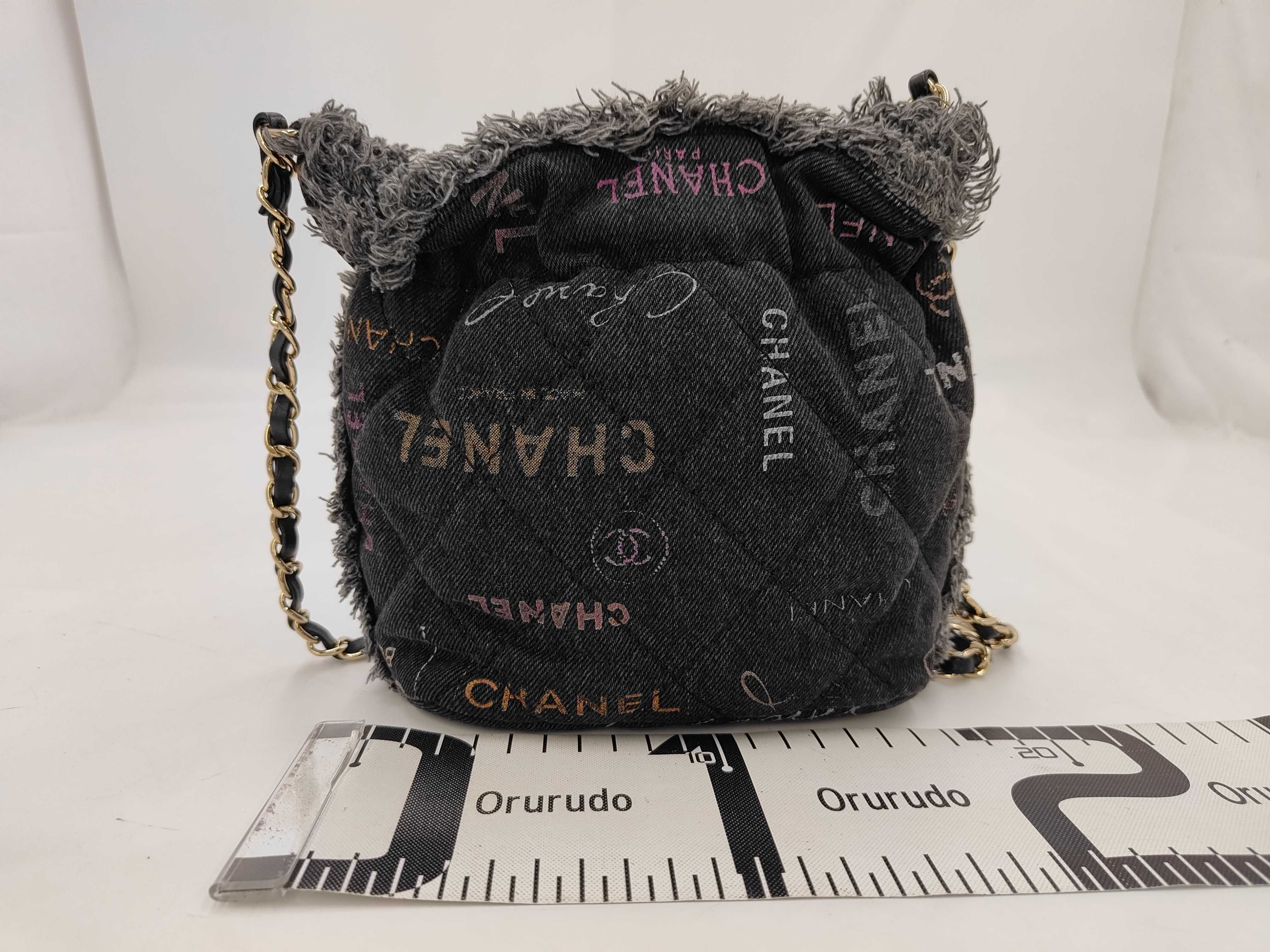 Mini Bucket Pochette Denim Chain Shoulder Bag AP2603 — view 2