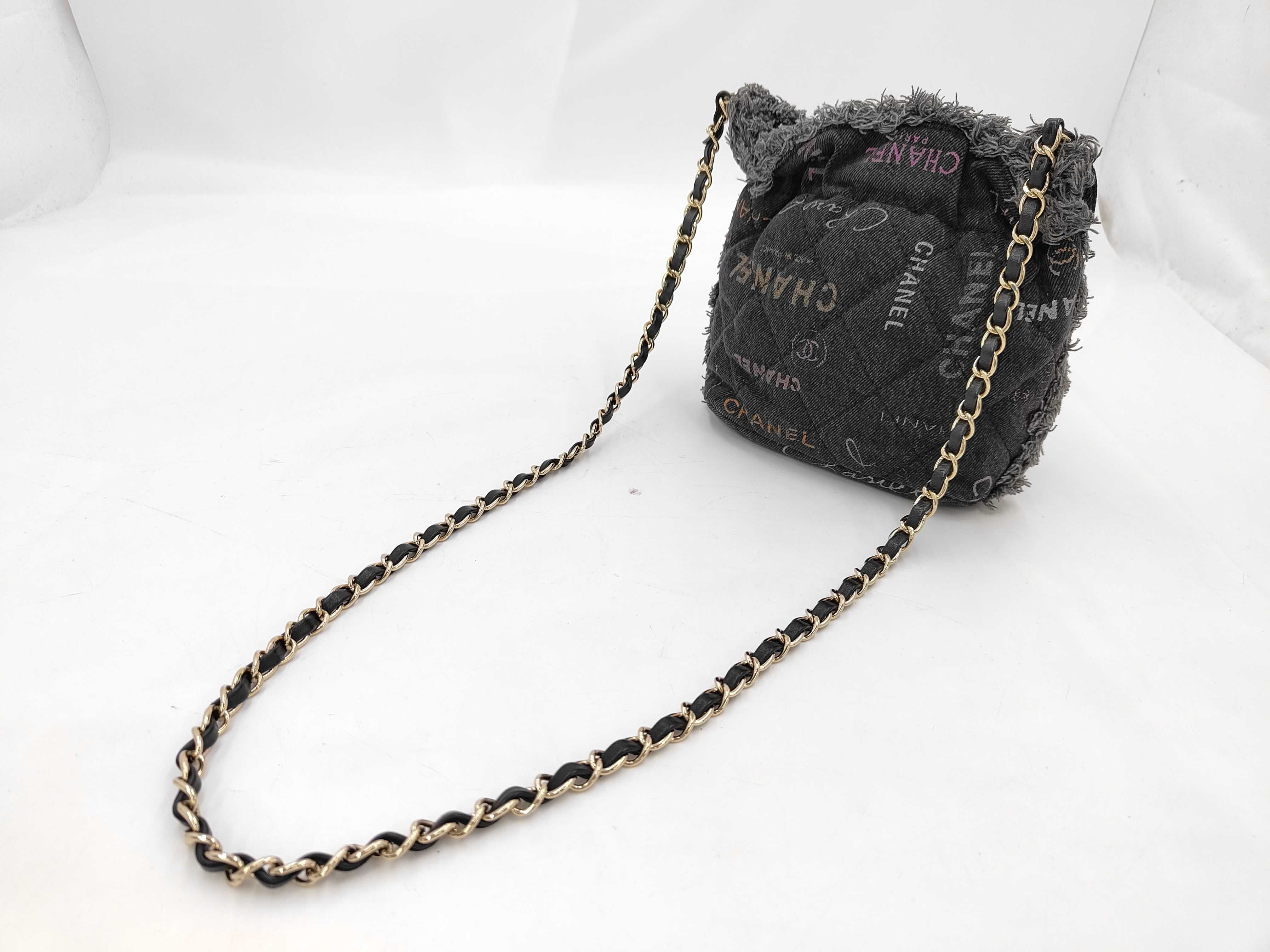 Mini Bucket Pochette Denim Chain Shoulder Bag AP2603 — view 8