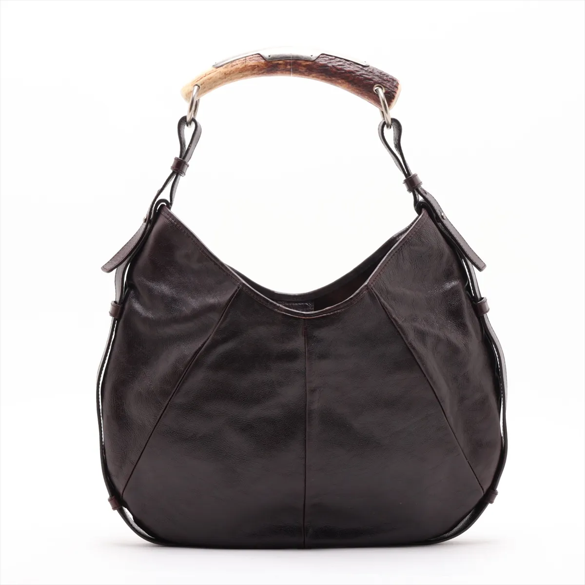 Mombasa Leather Shoulder Bag, Brown, 95361 — view 2