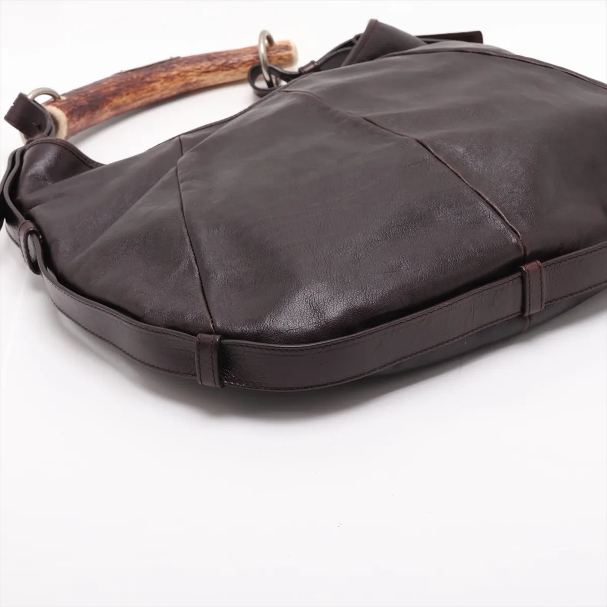 Mombasa Leather Shoulder Bag, Brown, 95361 — view 4