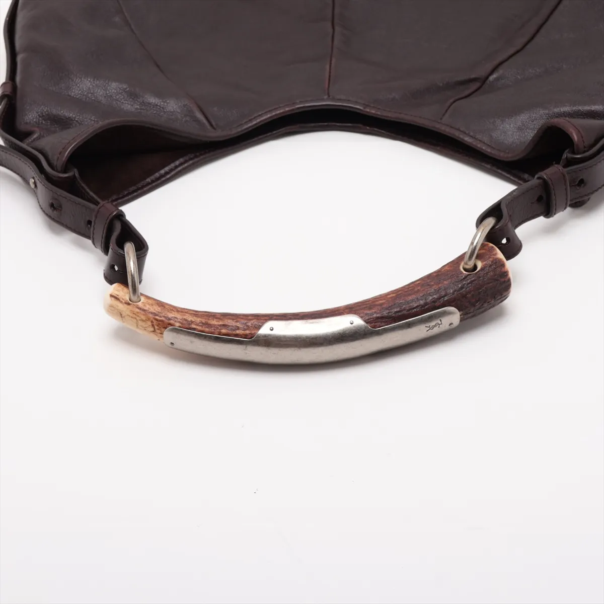 Mombasa Leather Shoulder Bag, Brown, 95361 — view 5