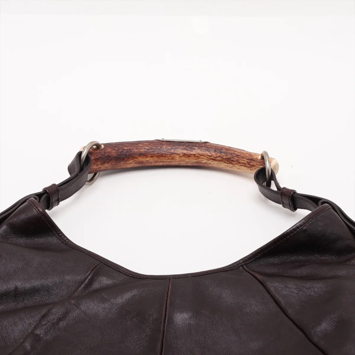 Mombasa Leather Shoulder Bag, Brown, 95361 — view 6