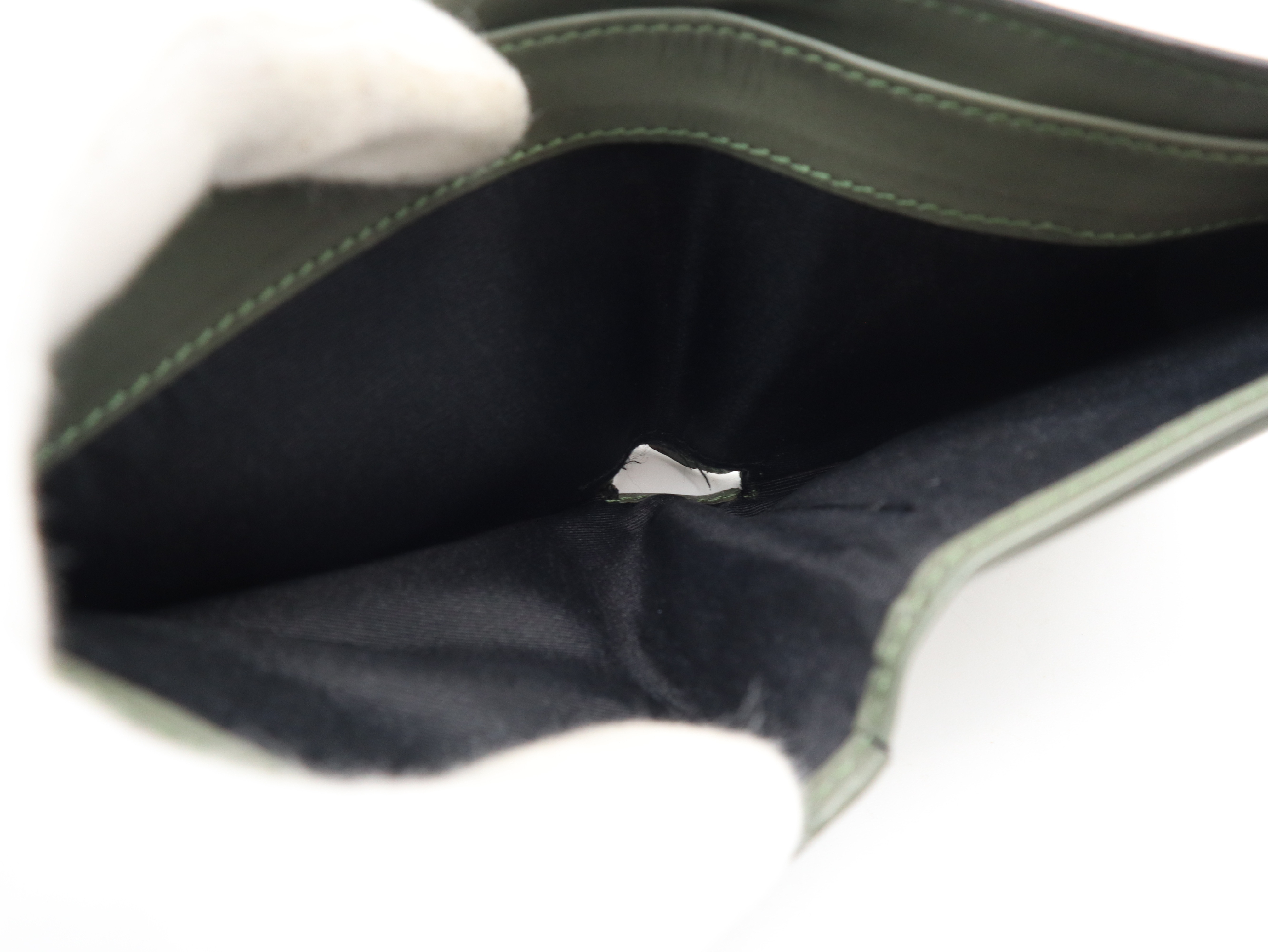 Bifold Leather Wallet, Khaki, with Box and Dust Bag. — view 11