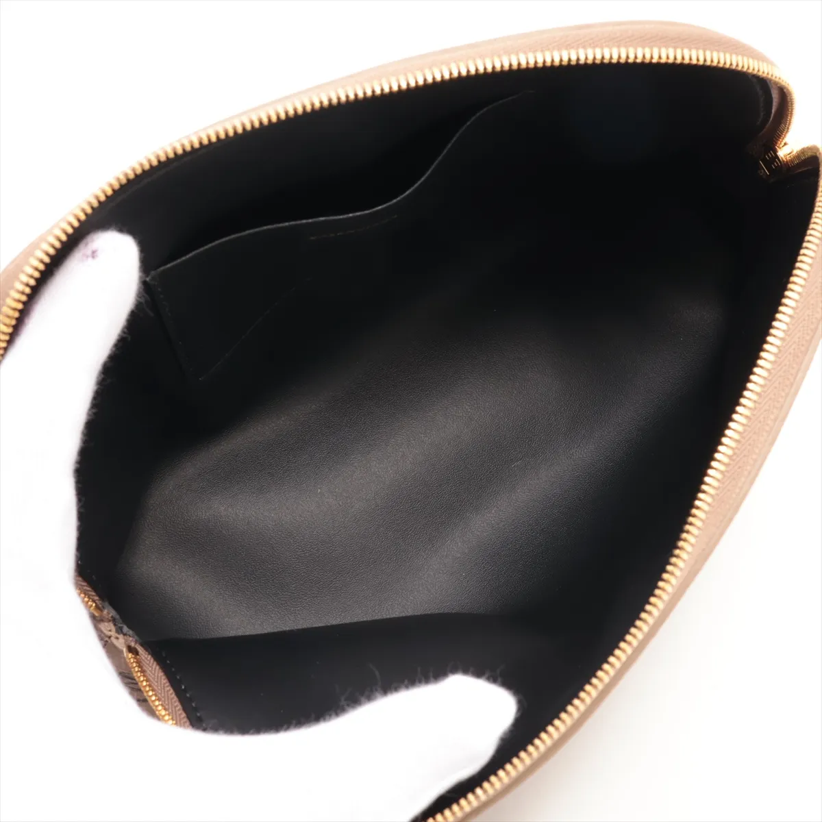 PVC x Leather Pouch, Brown — view 3
