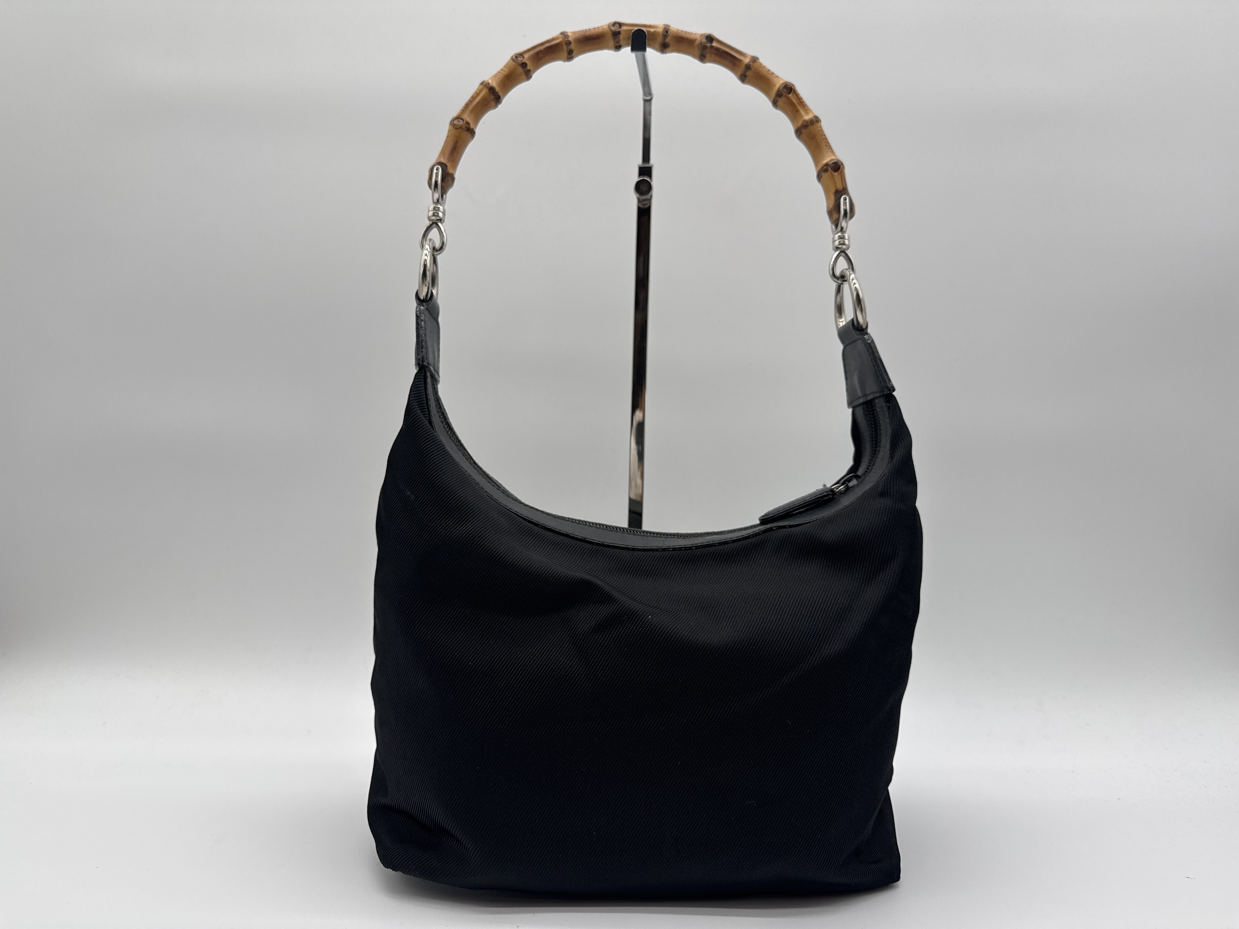 Bamboo One-Shoulder Bag, Black — view 2