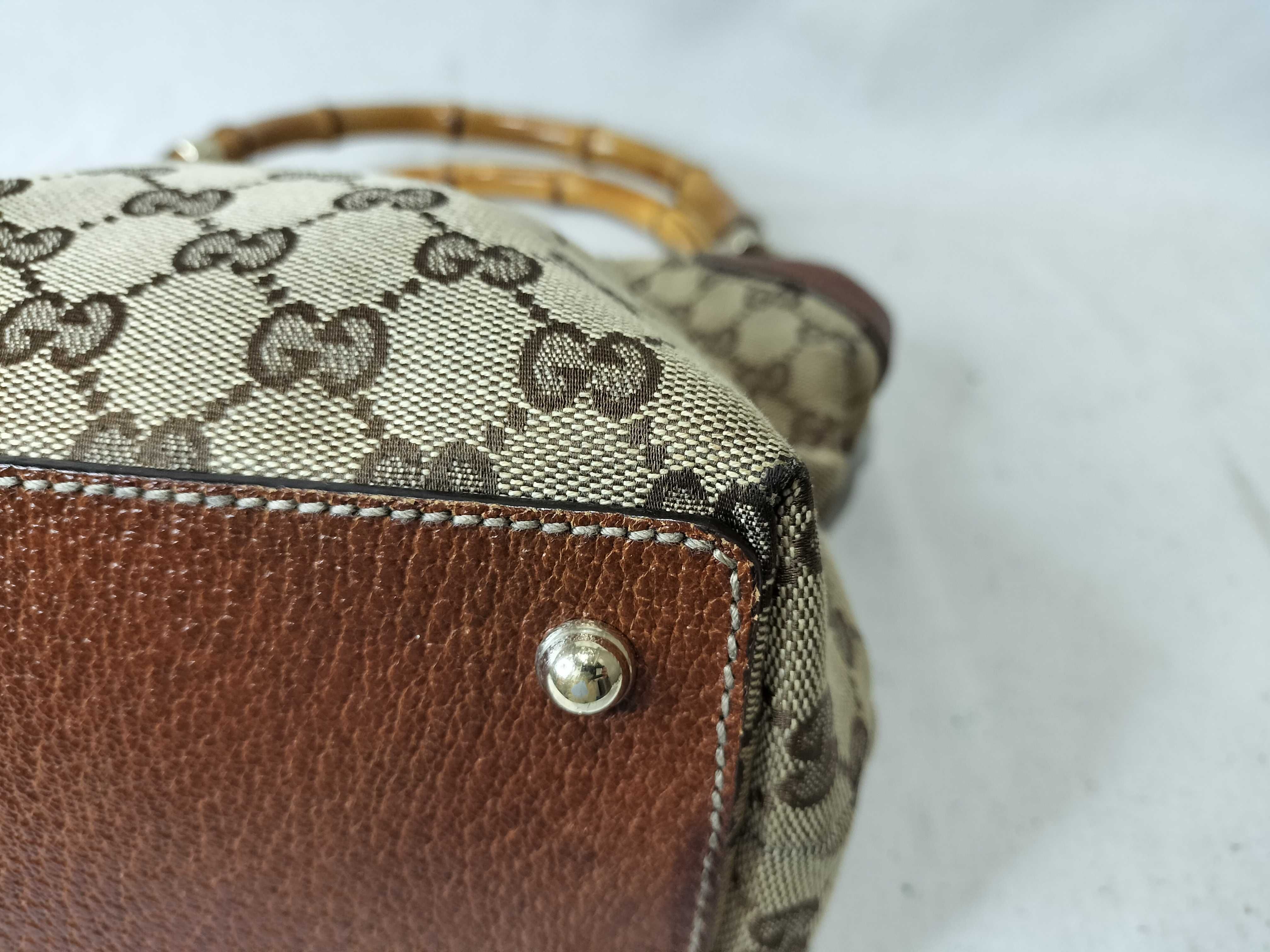 GG Canvas Bamboo Handbag 140203 205027 — view 6