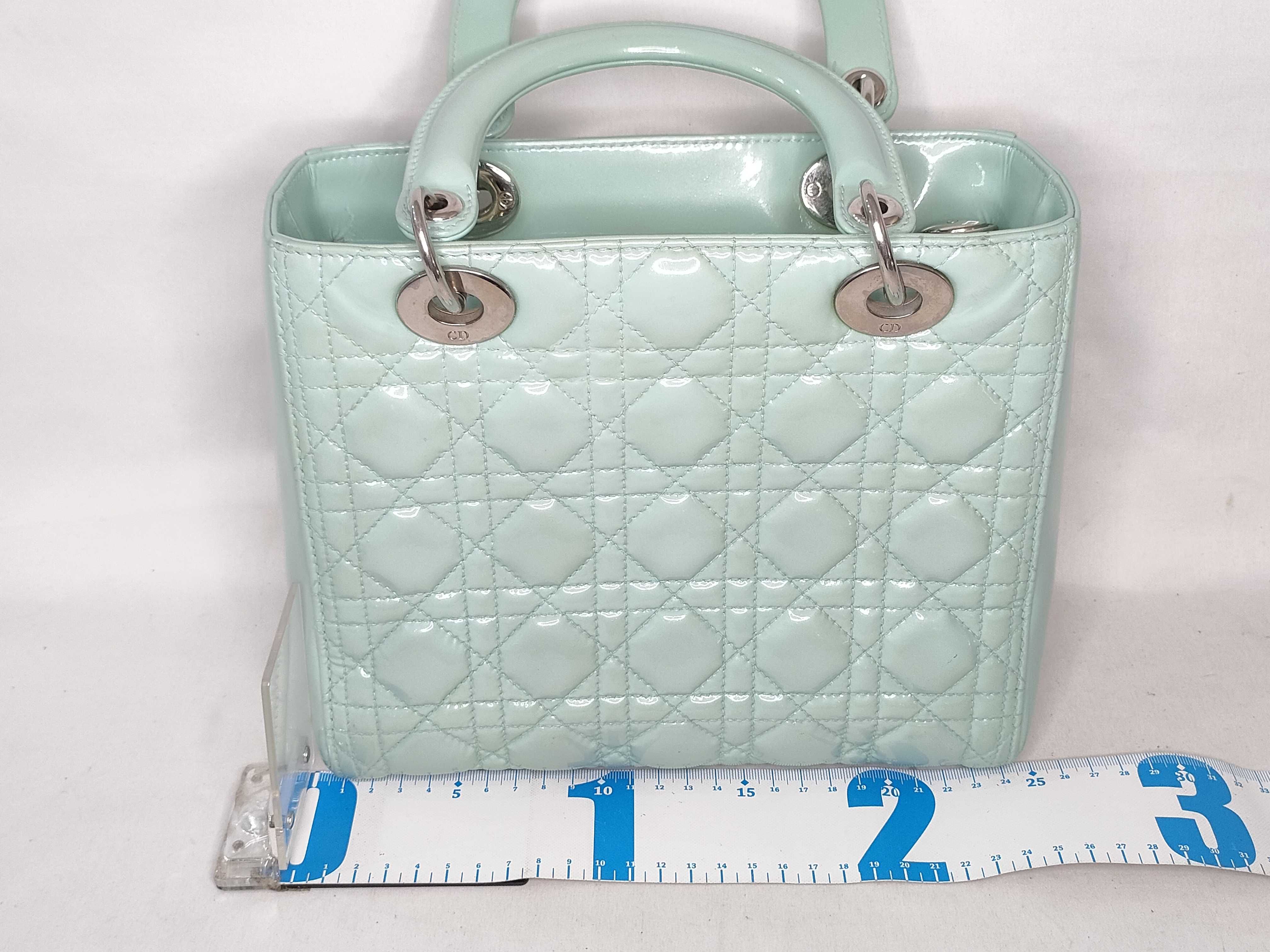 Lady Dior Cannage Patent Handbag 2-Way with Stitching — view 2