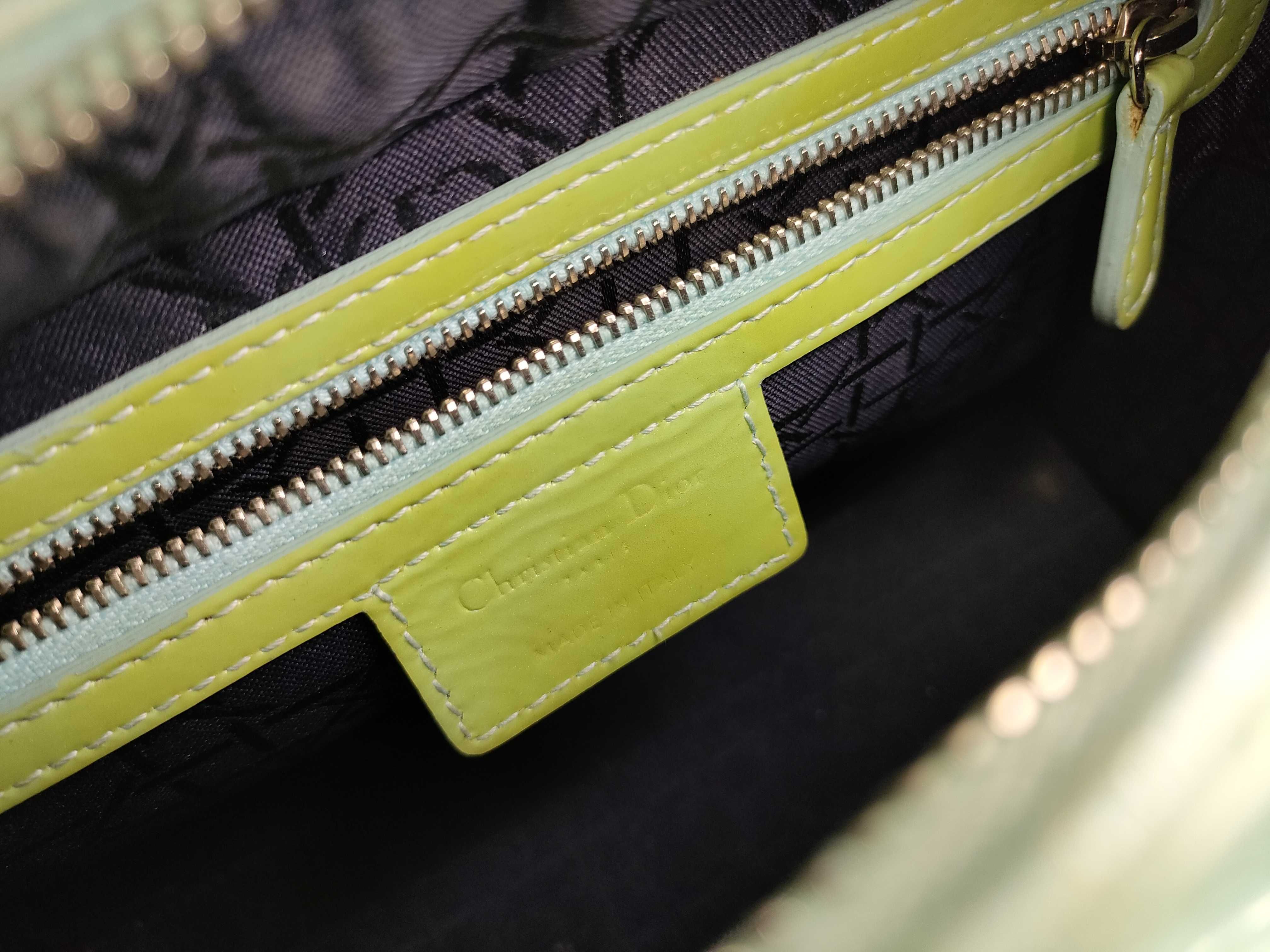 Lady Dior Cannage Patent Handbag 2-Way with Stitching — view 12