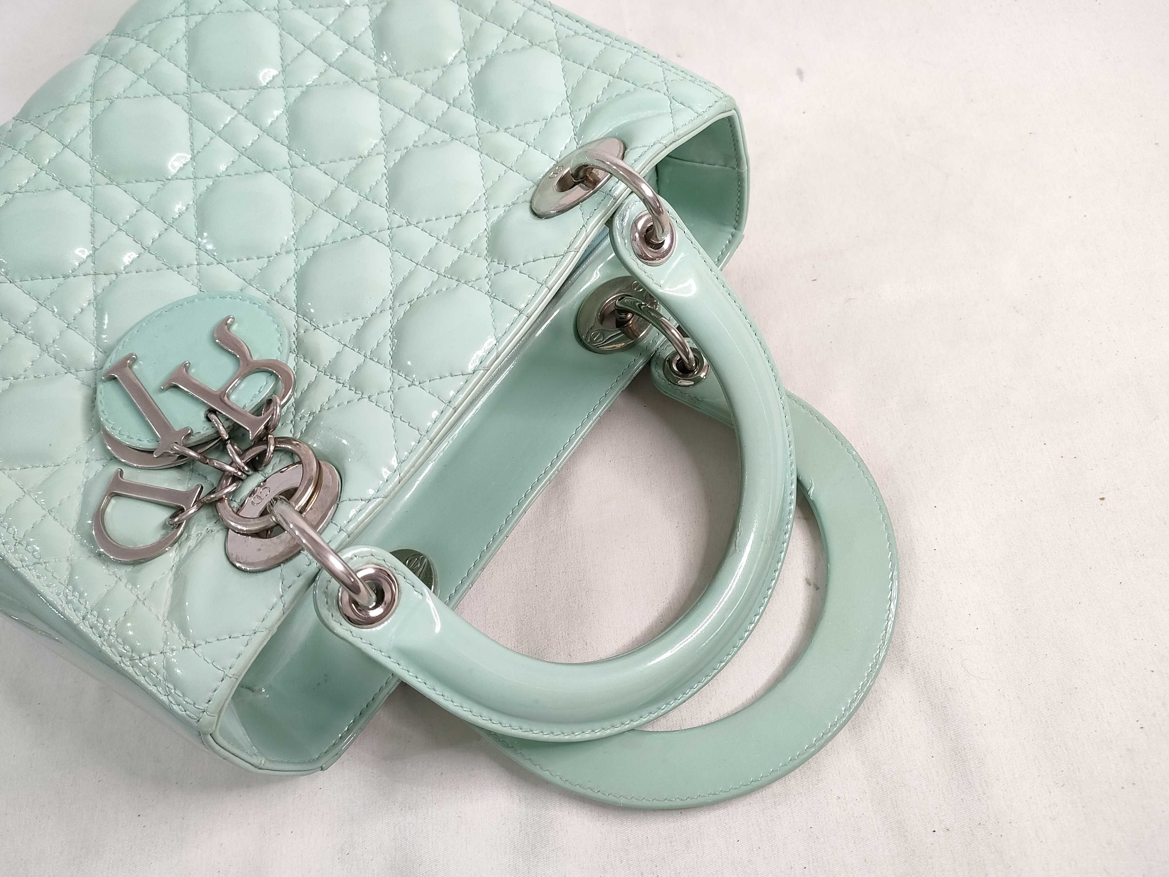 Lady Dior Cannage Patent Handbag 2-Way with Stitching — view 3