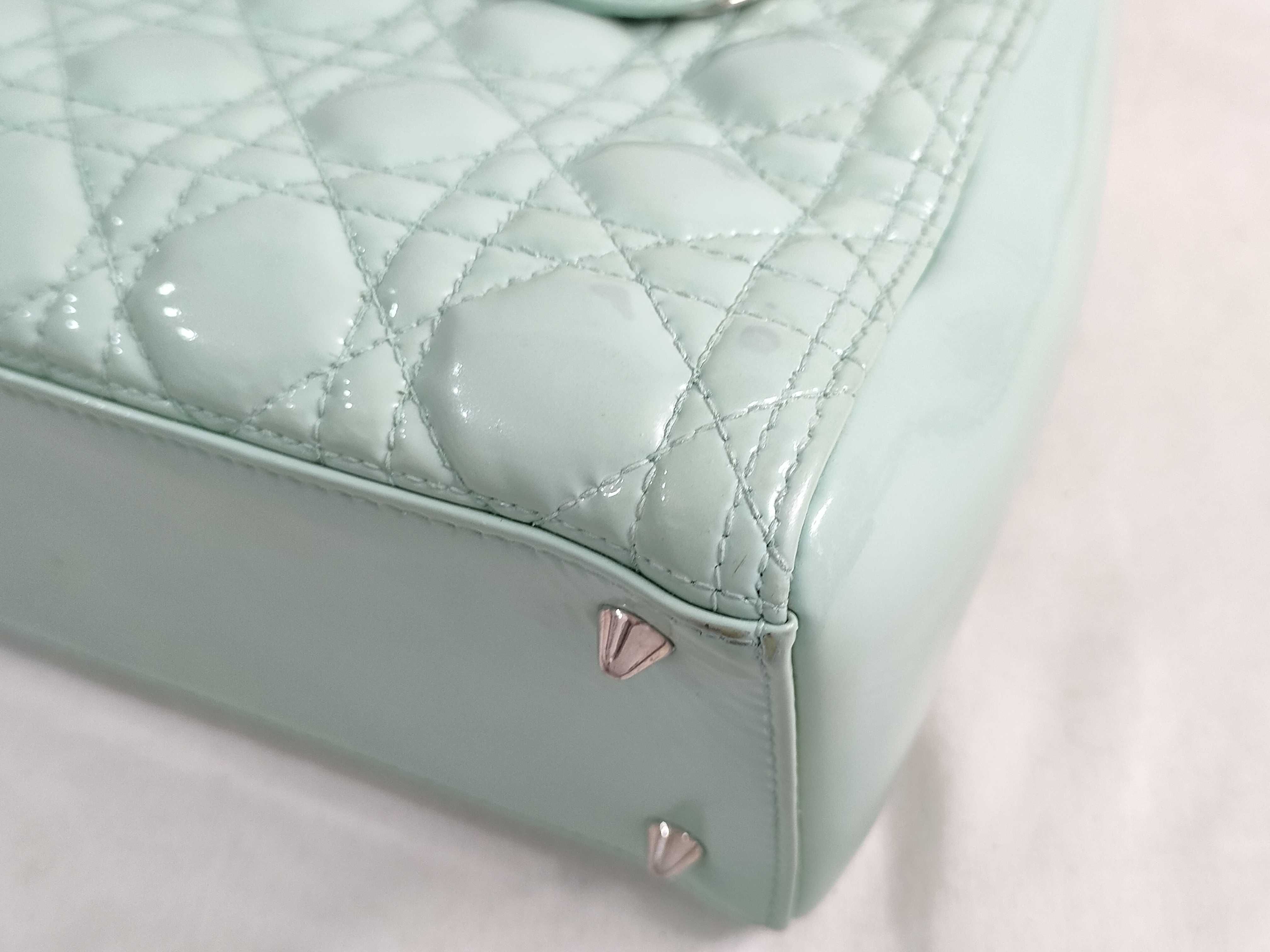 Lady Dior Cannage Patent Handbag 2-Way with Stitching — view 7
