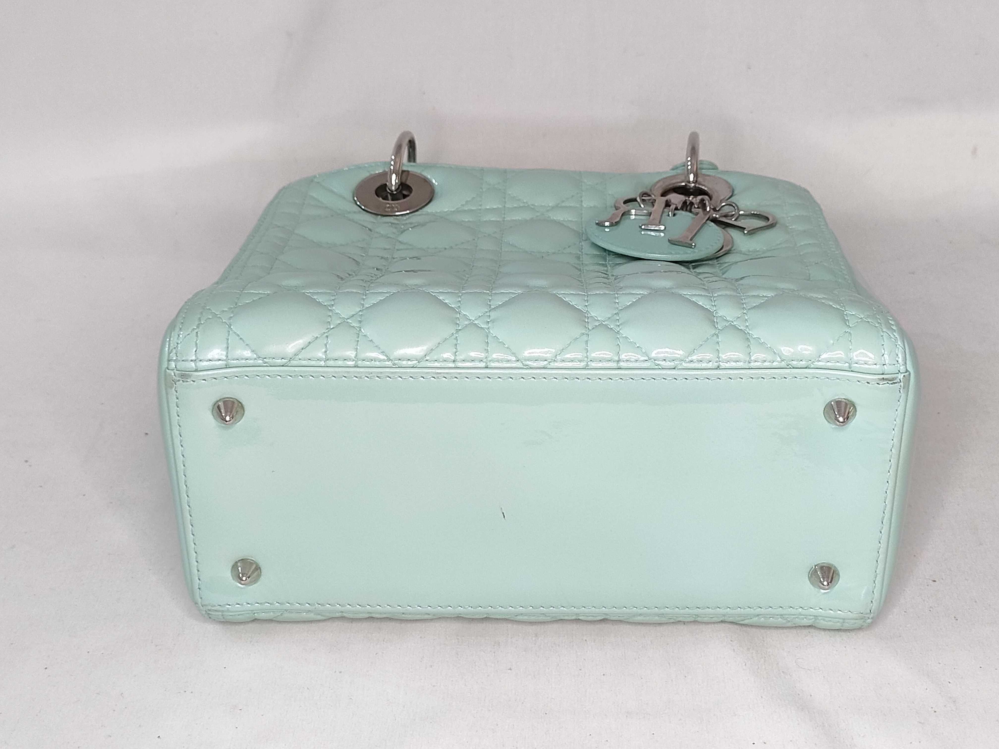 Lady Dior Cannage Patent Handbag 2-Way with Stitching — view 8