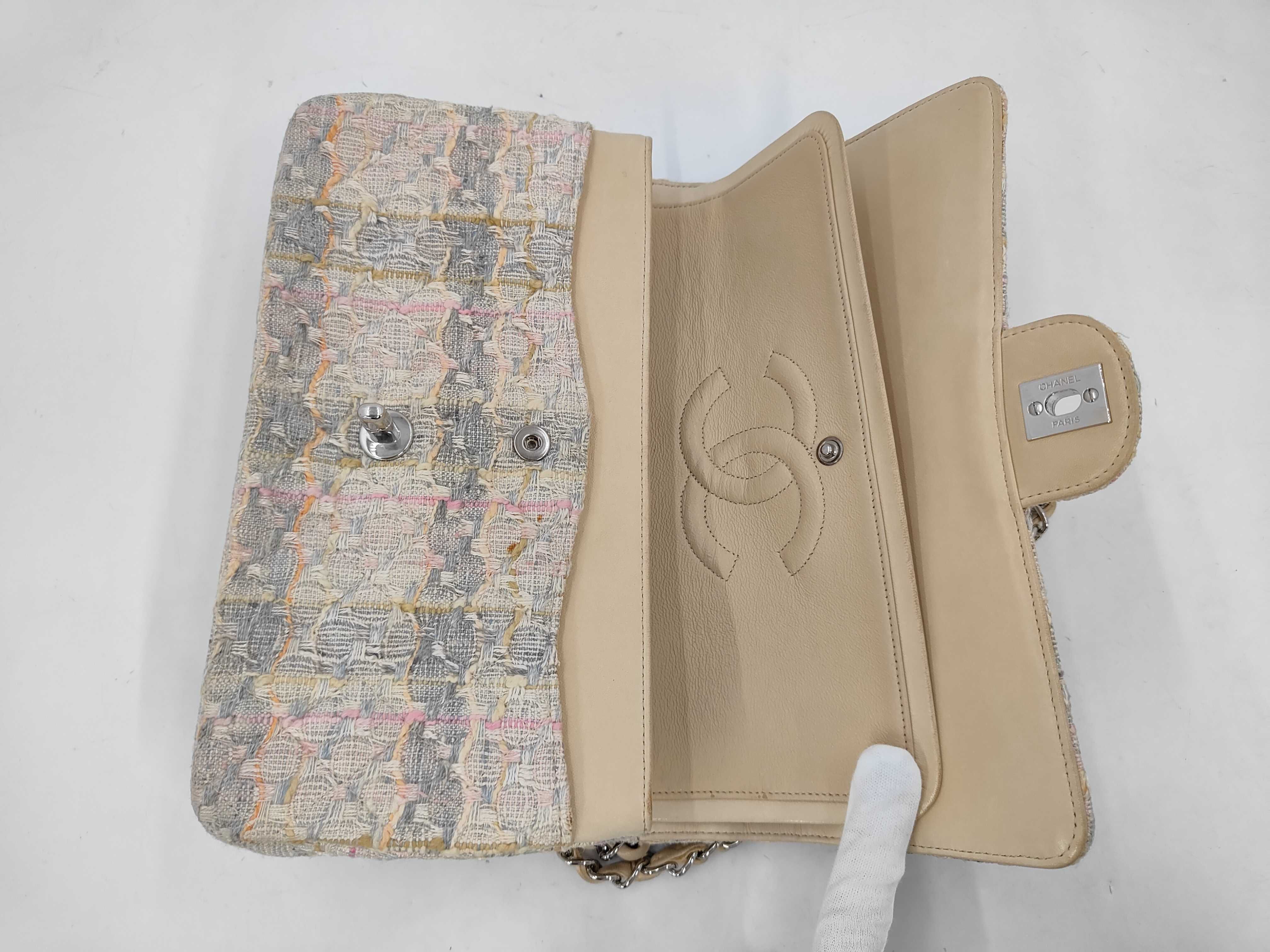 Double Flap Tweed Shoulder Bag — view 8