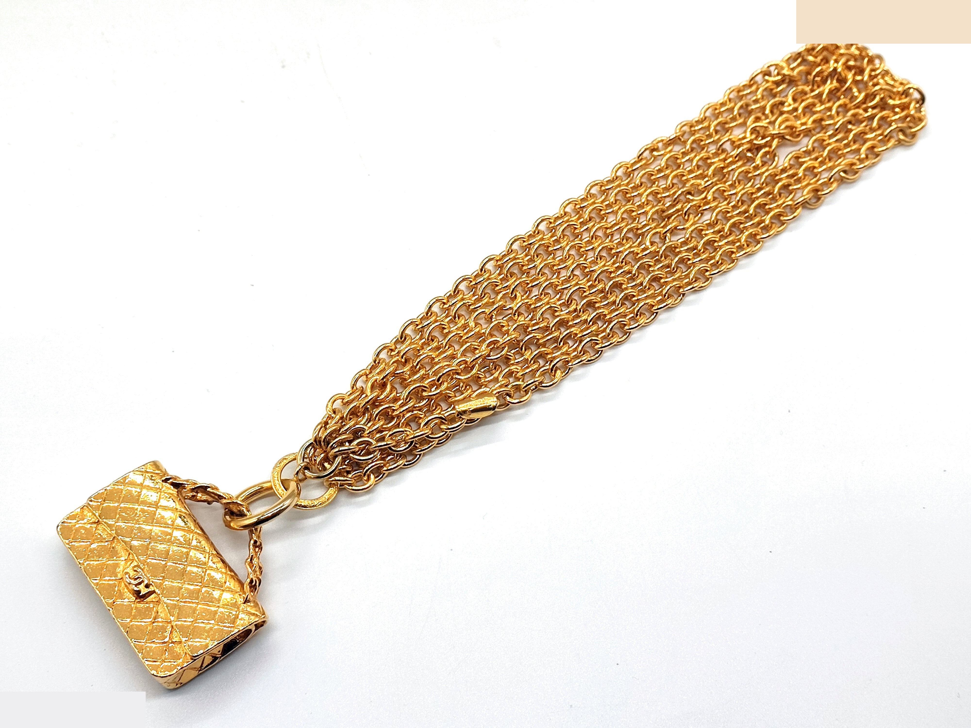 Coco Mark Matelassé Bag 4-strand Necklace, Neck circumference approx. 39cm — view 4