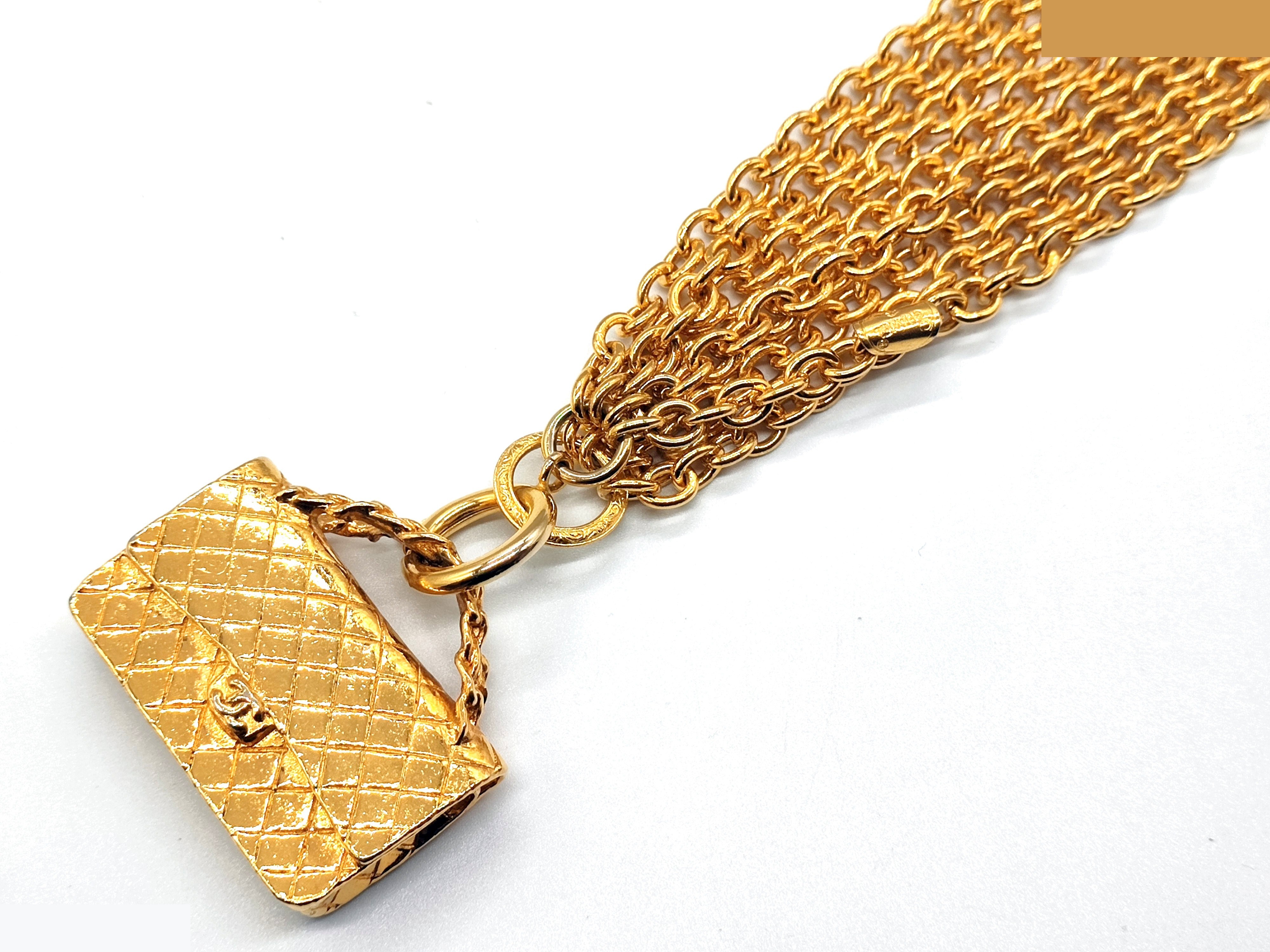 Coco Mark Matelassé Bag 4-strand Necklace, Neck circumference approx. 39cm — view 5