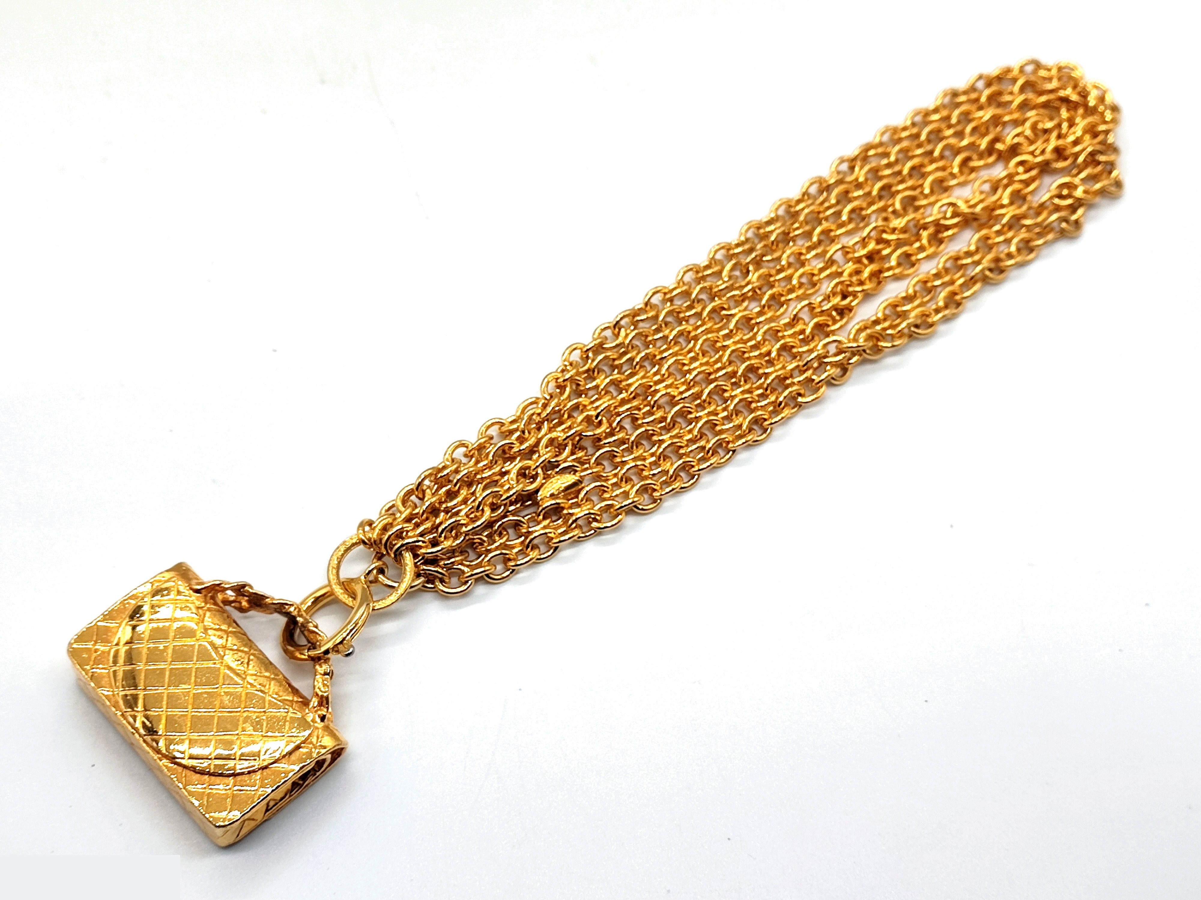 Coco Mark Matelassé Bag 4-strand Necklace, Neck circumference approx. 39cm — view 7