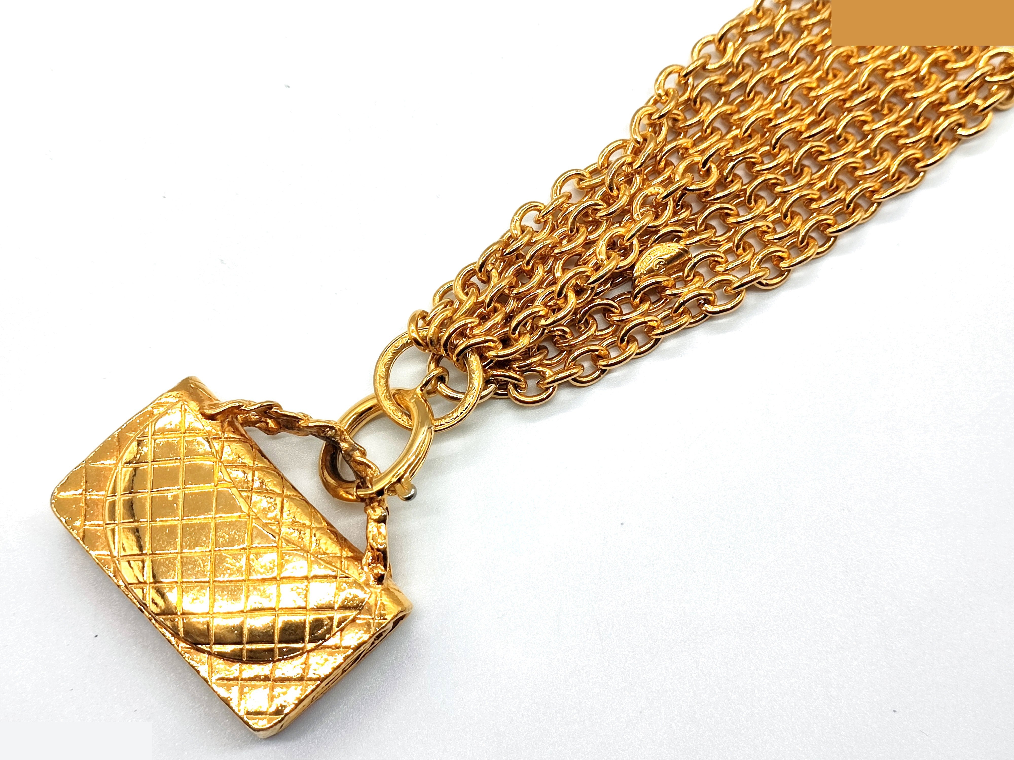 Coco Mark Matelassé Bag 4-strand Necklace, Neck circumference approx. 39cm — view 8