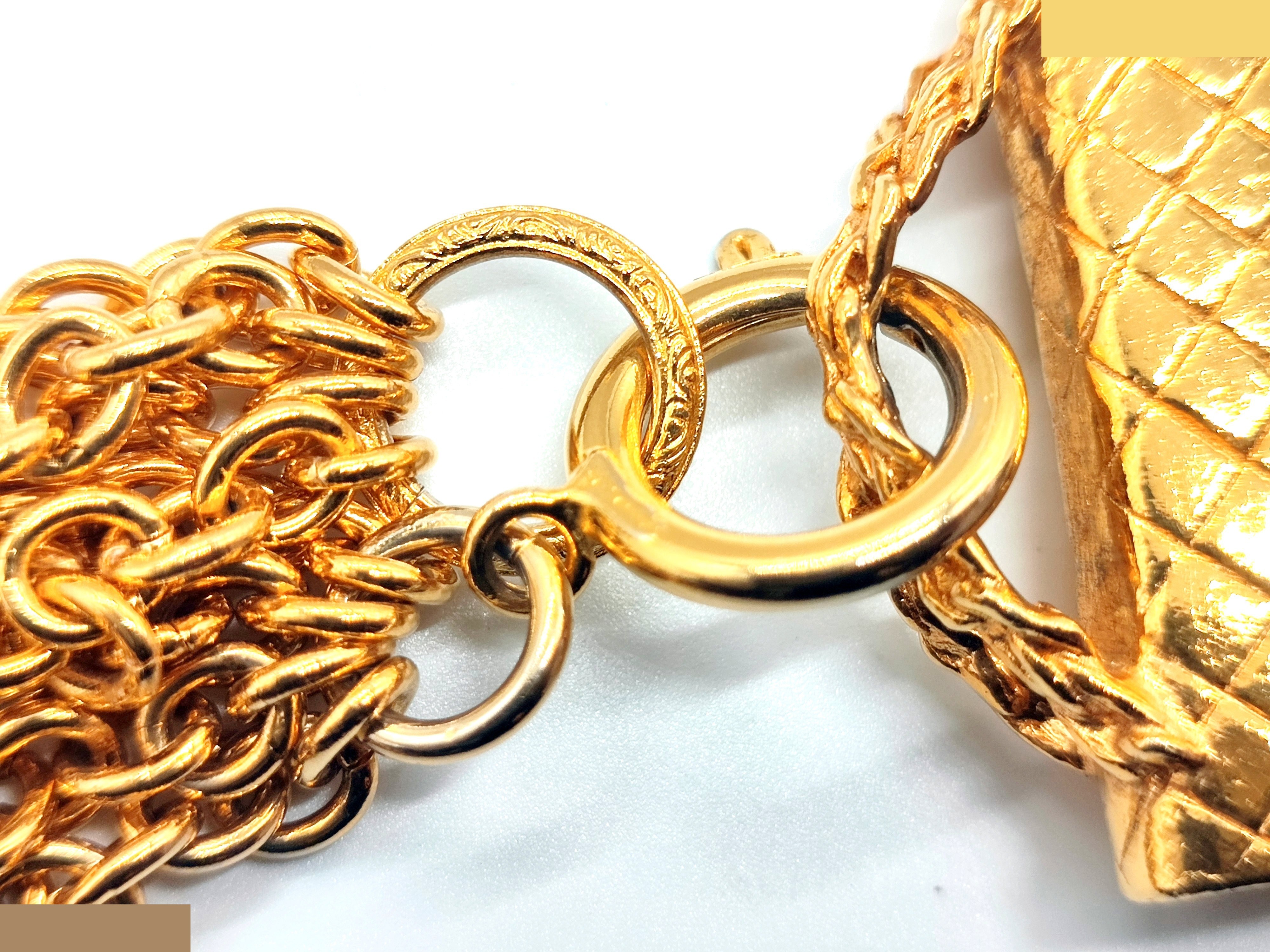 Coco Mark Matelassé Bag 4-strand Necklace, Neck circumference approx. 39cm — view 10
