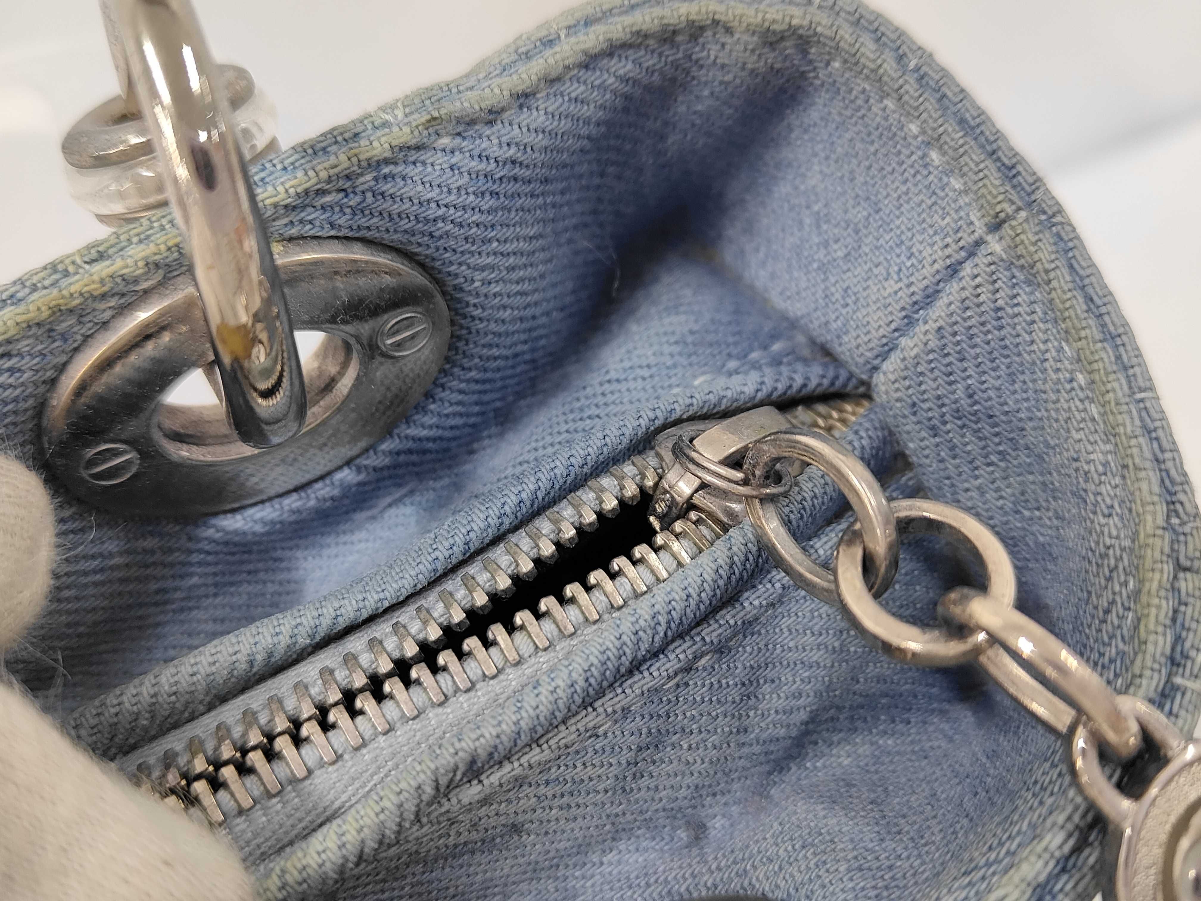 Lady Dior Denim Cannage Handbag — view 8