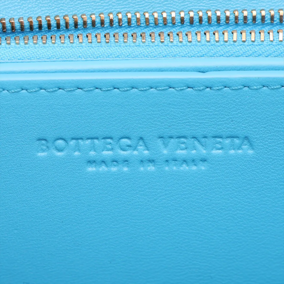 Leather Shoulder Bag, Blue x Bordeaux — view 8