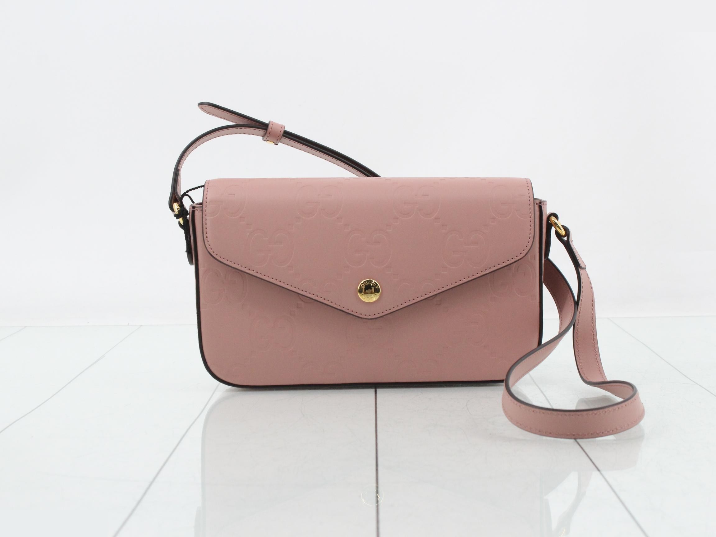 GG Super Leather Shoulder Bag, Pink