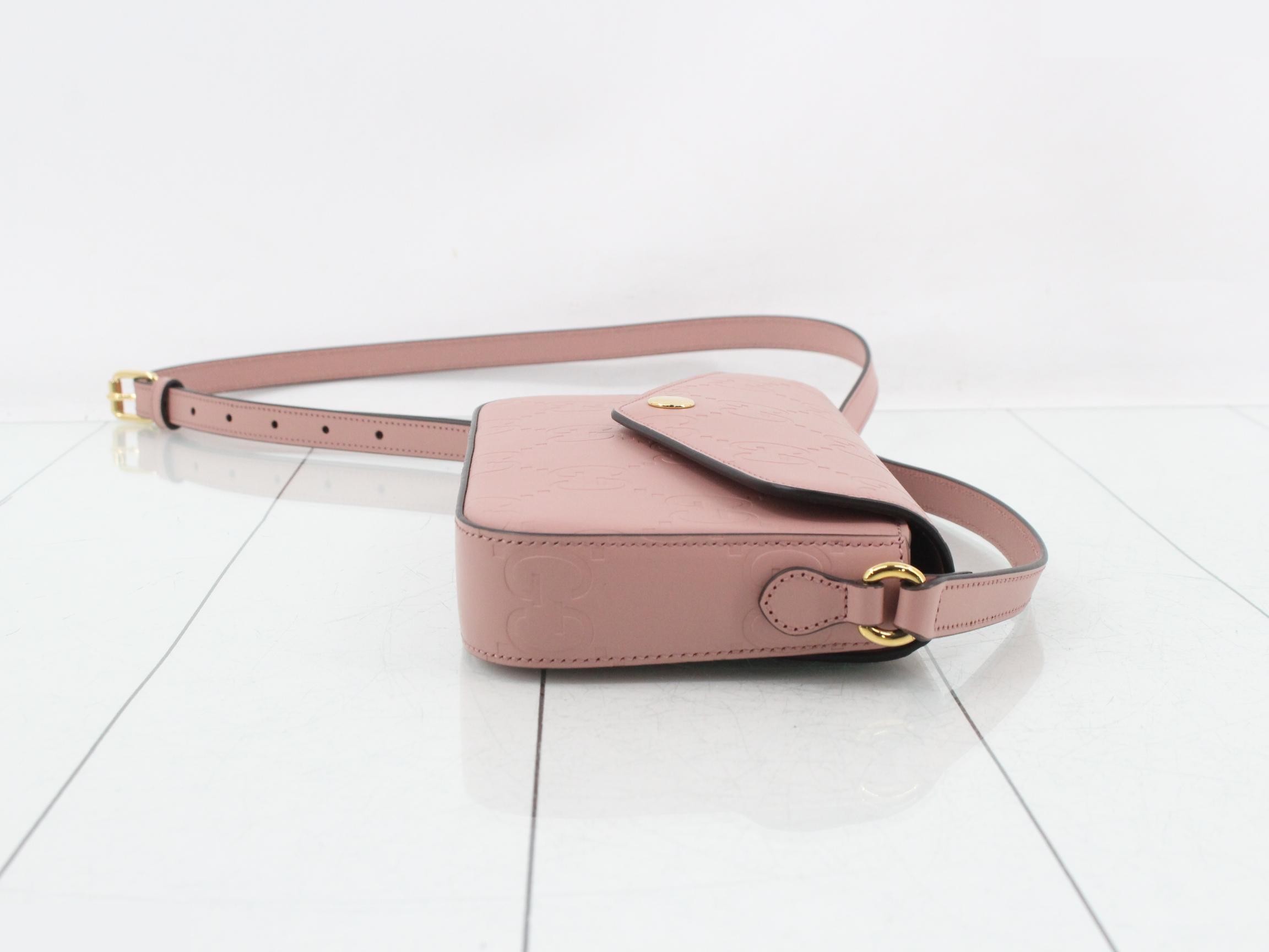 GG Super Leather Shoulder Bag, Pink — view 3