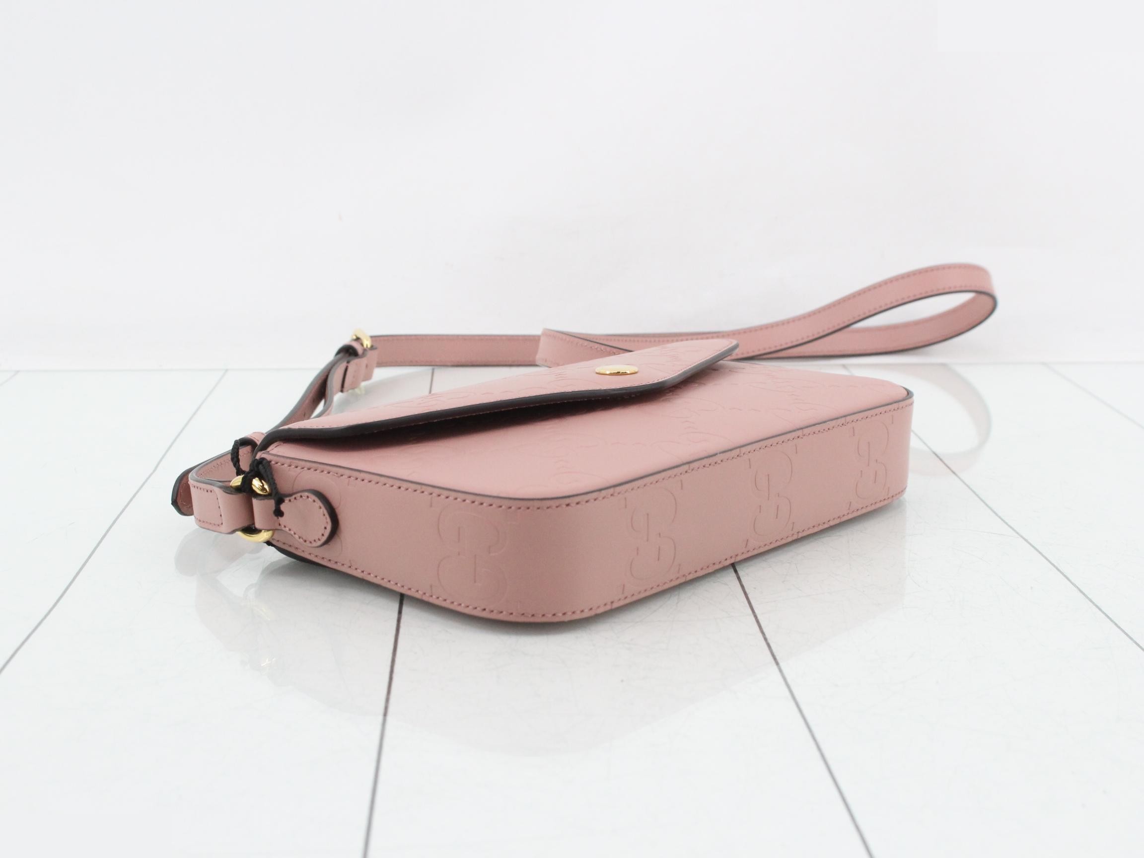 GG Super Leather Shoulder Bag, Pink — view 5