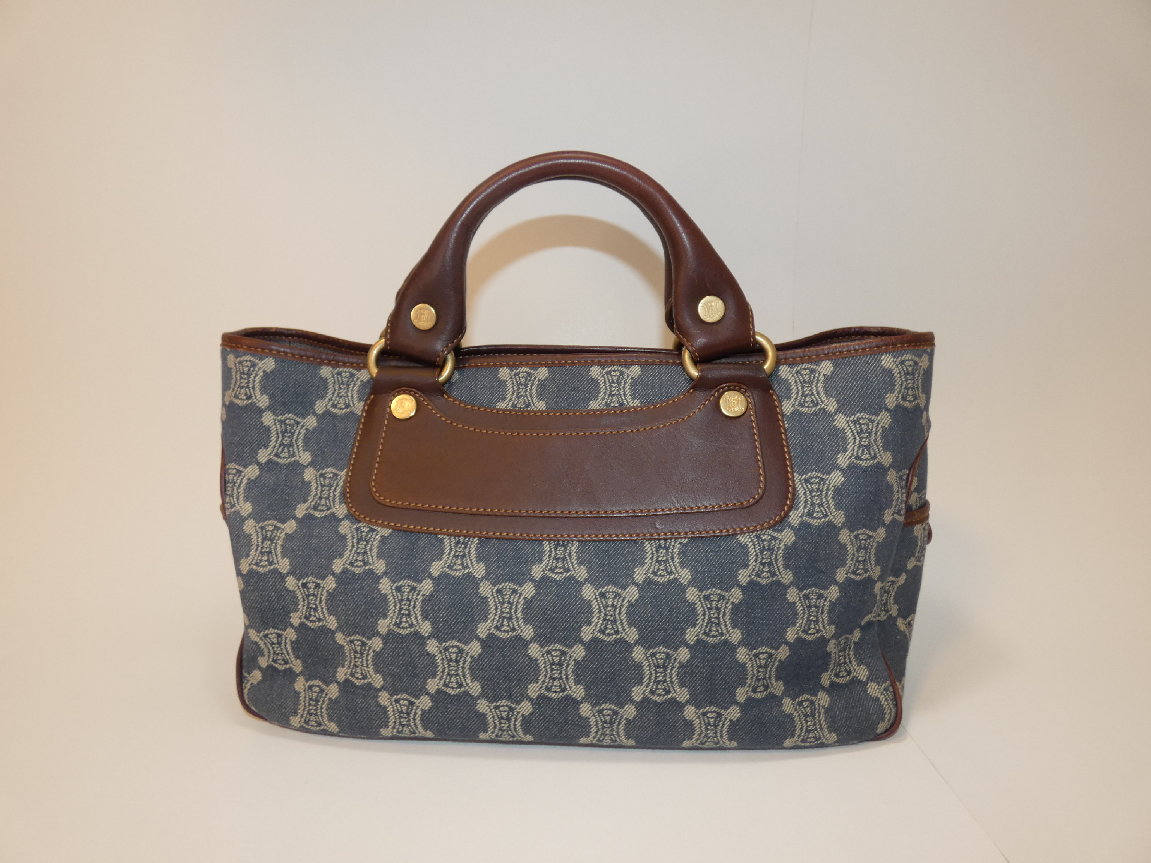 Boogie Paris Macadam Denim Leather Tote Handbag — view 2