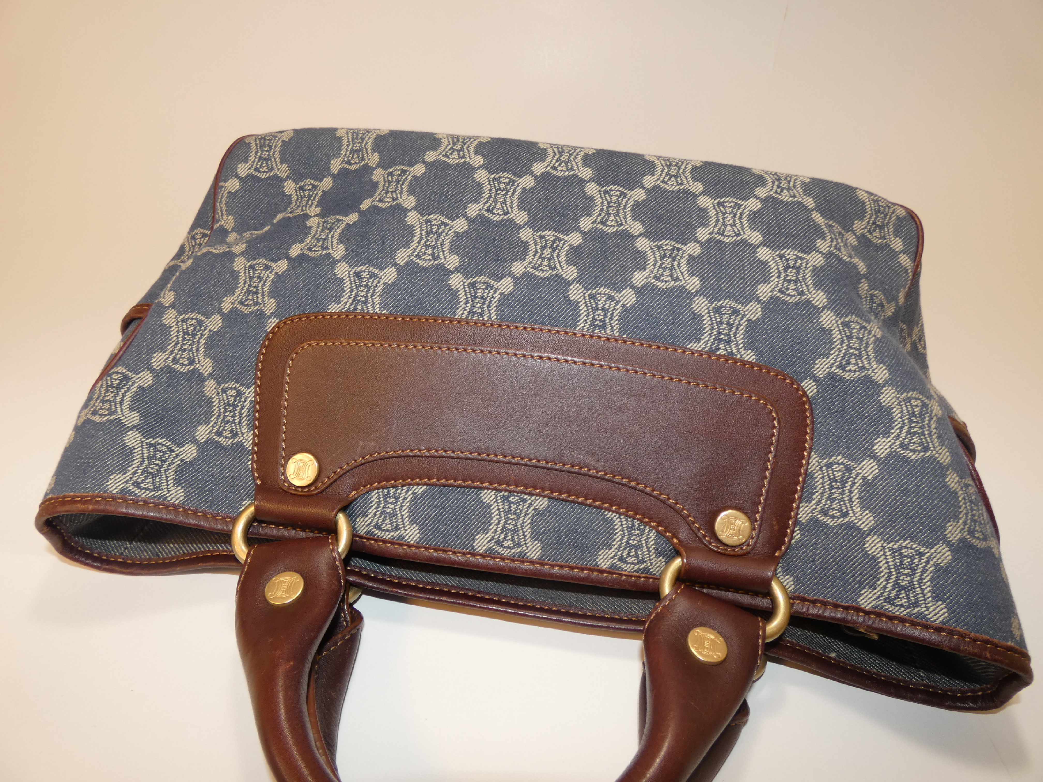 Boogie Paris Macadam Denim Leather Tote Handbag — view 3