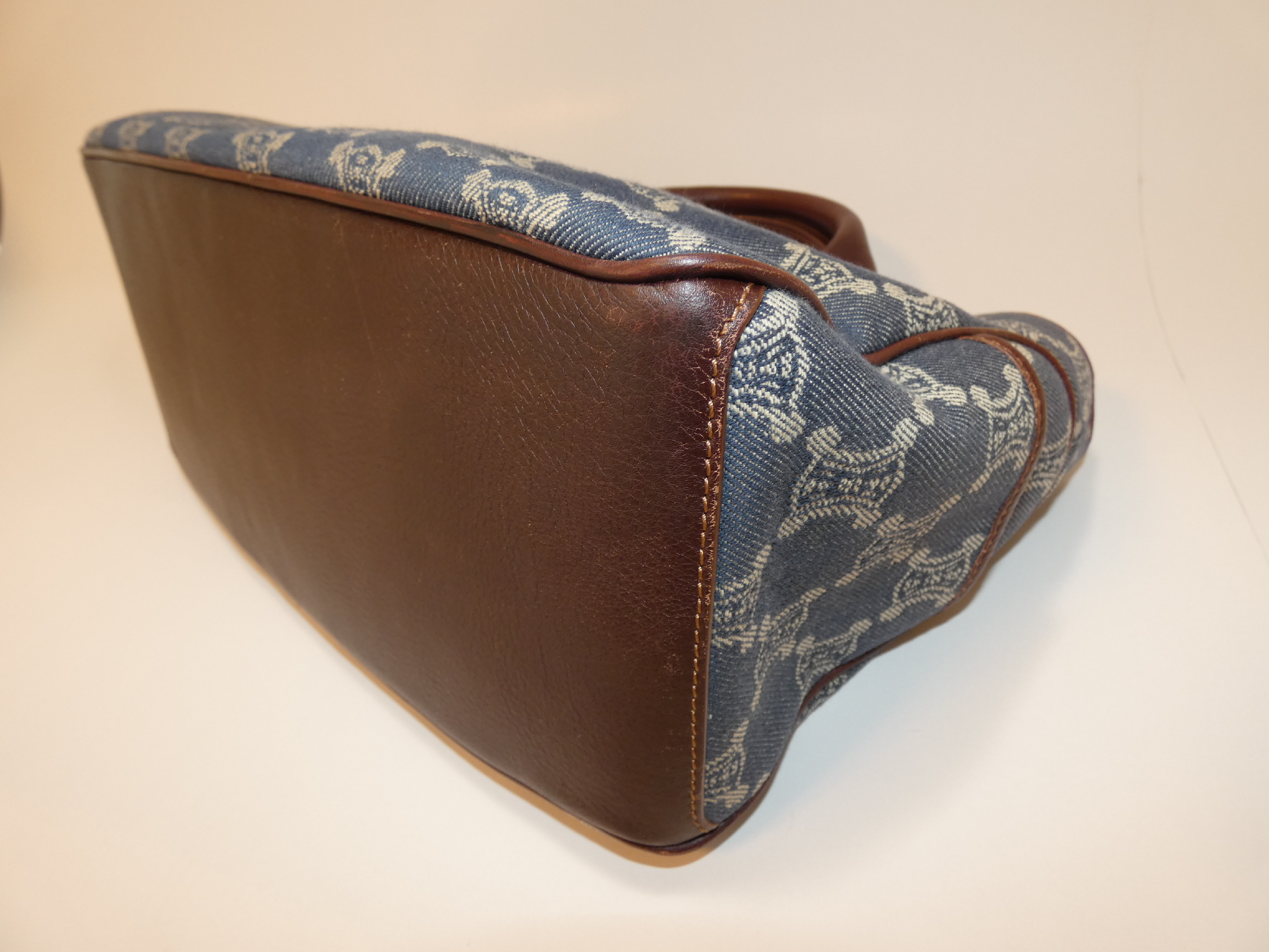 Boogie Paris Macadam Denim Leather Tote Handbag — view 7