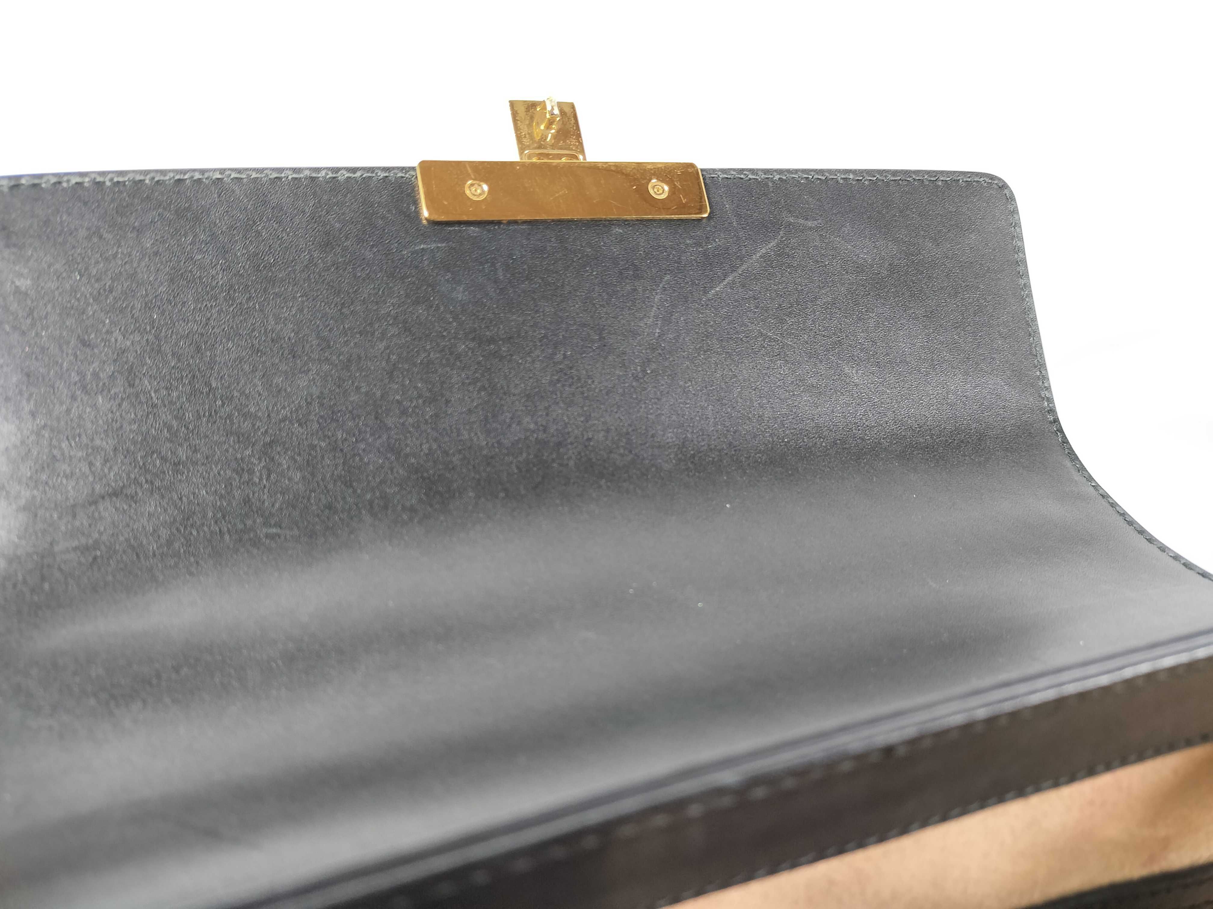 Guccissima Handbag, Gucci Leather, Black, GG Pattern Handbag — view 12