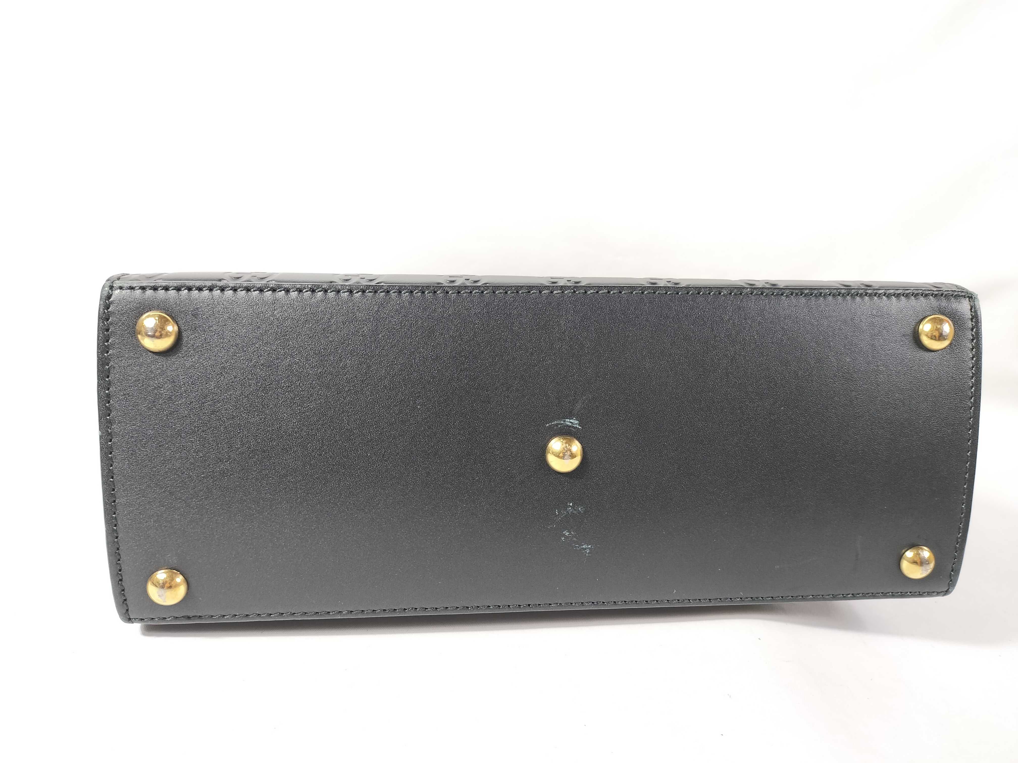 Guccissima Handbag, Gucci Leather, Black, GG Pattern Handbag — view 6