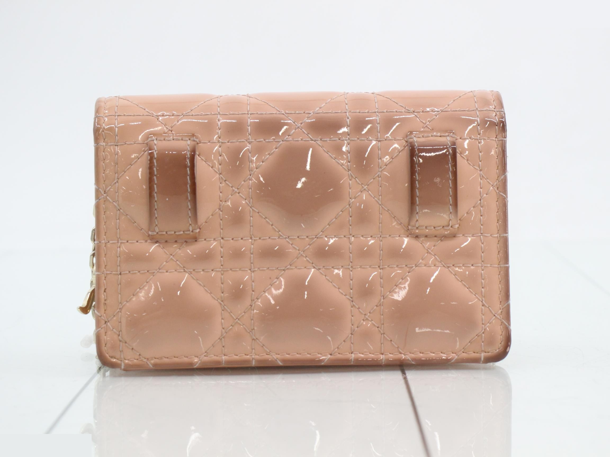 Cannage Nano Pouch Enamel Chain Shoulder Bag — view 2